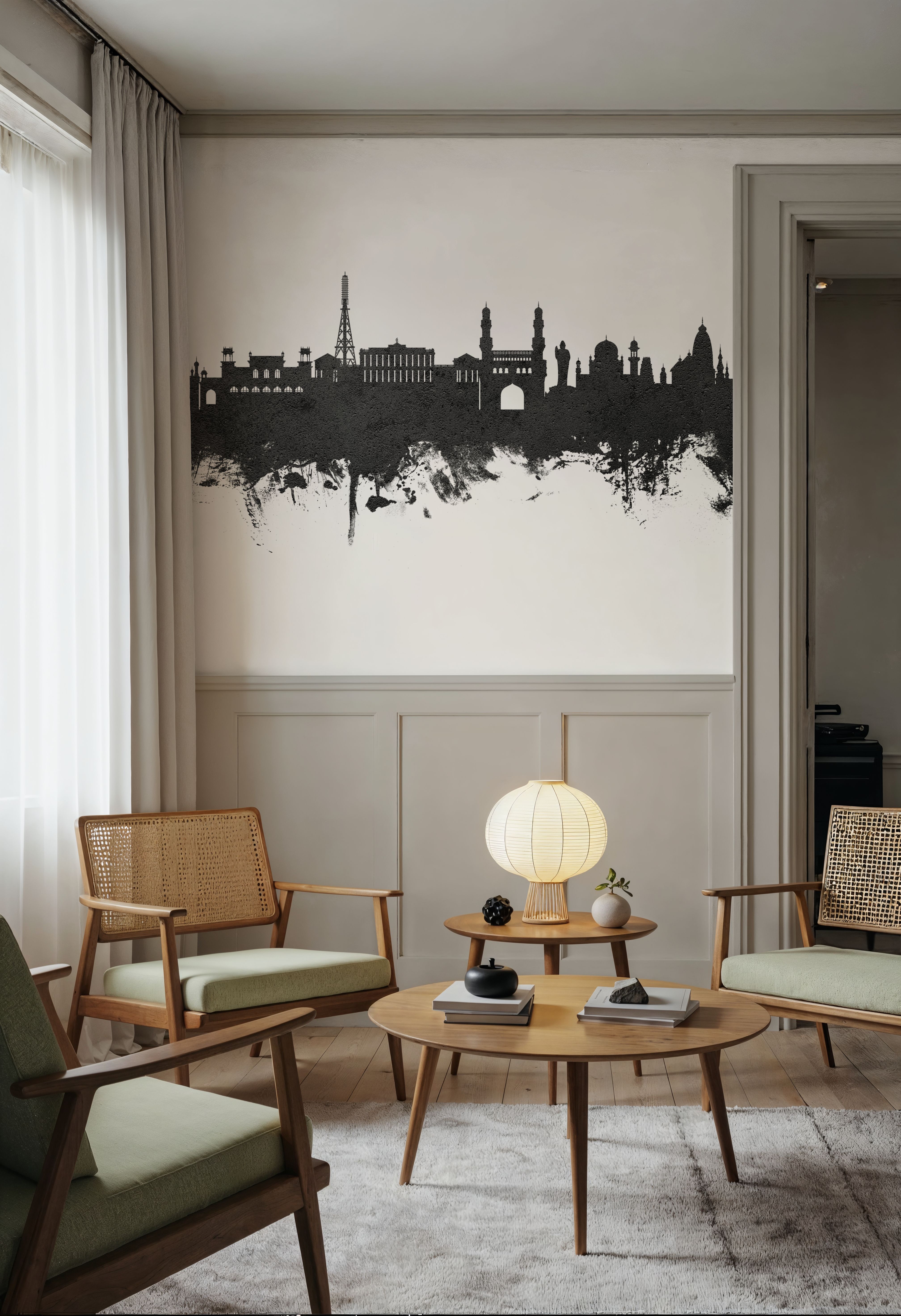 Hyderabad Skyline Black & White