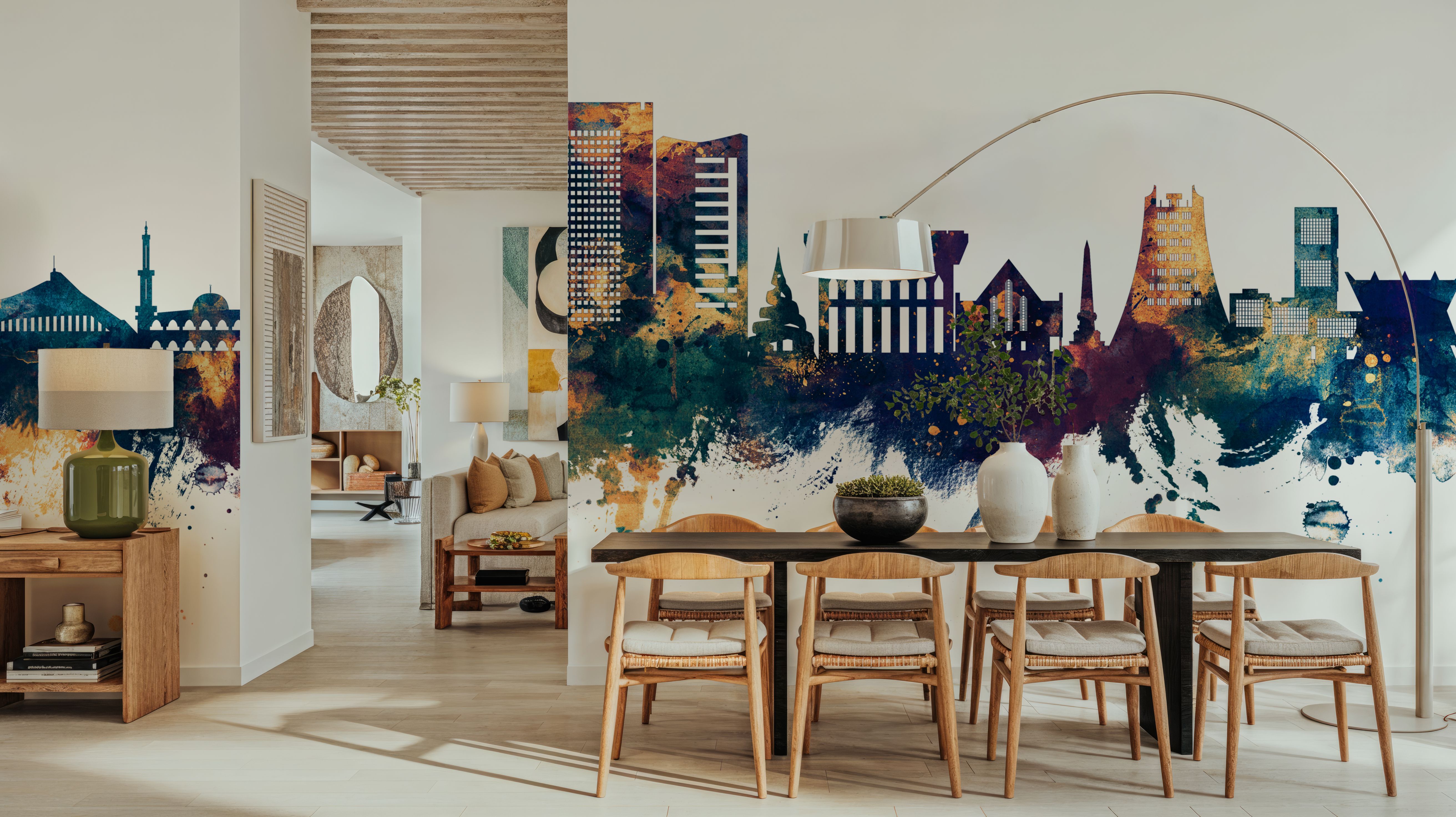 Yaoundé Cameroon Skyline Blue & Bronze