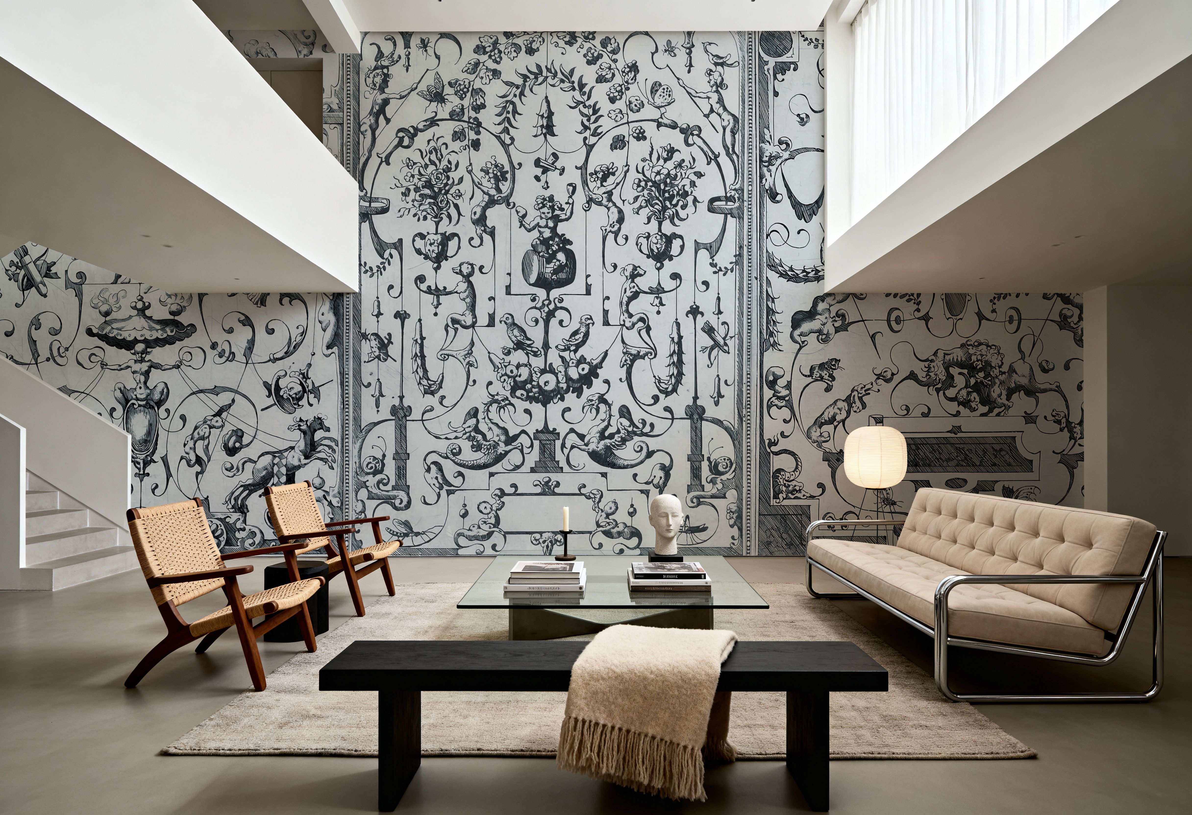 The Blue Drawing Room, Wallpaper