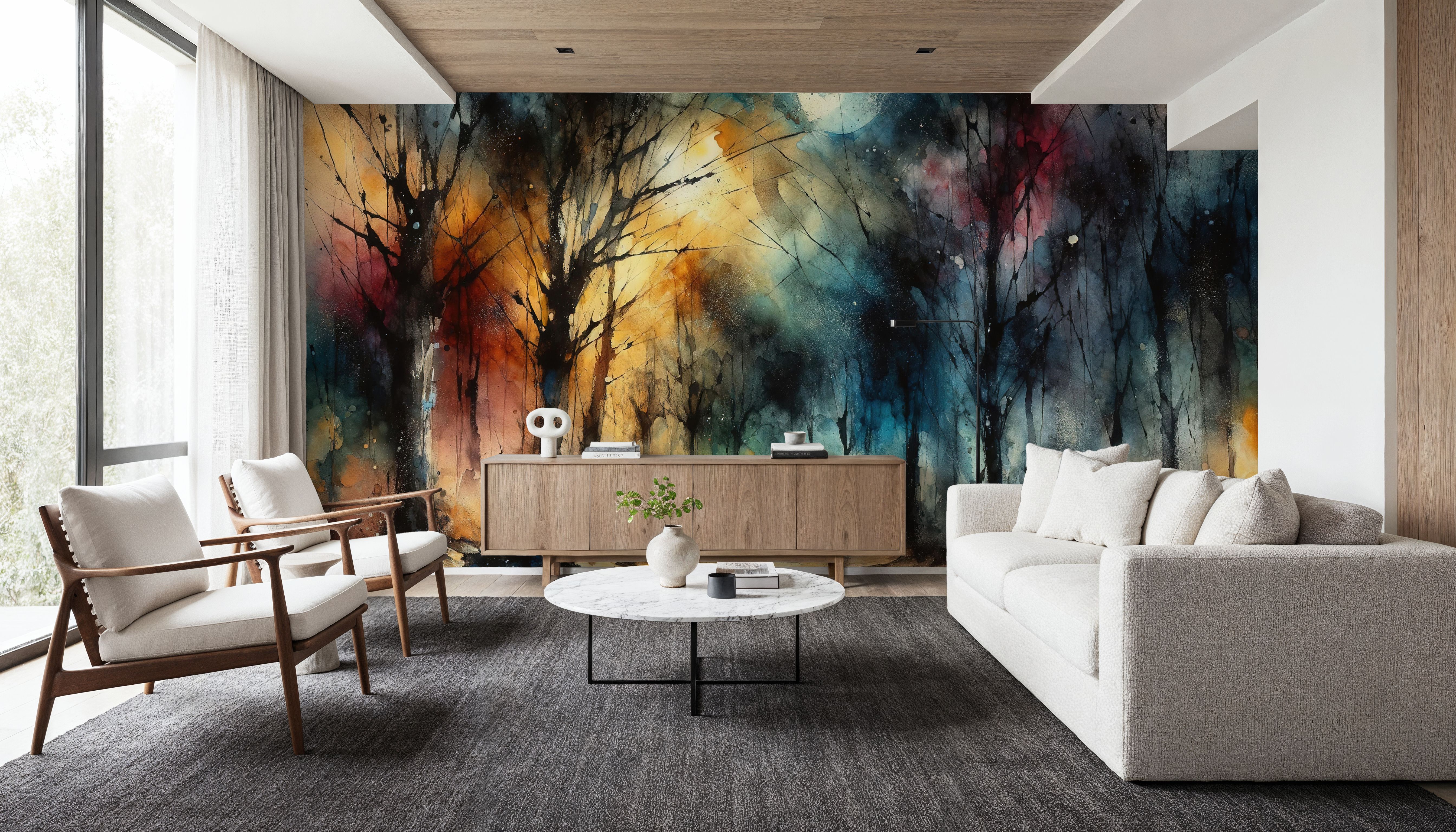 Moonlit Enchanted Forest, Wallpaper