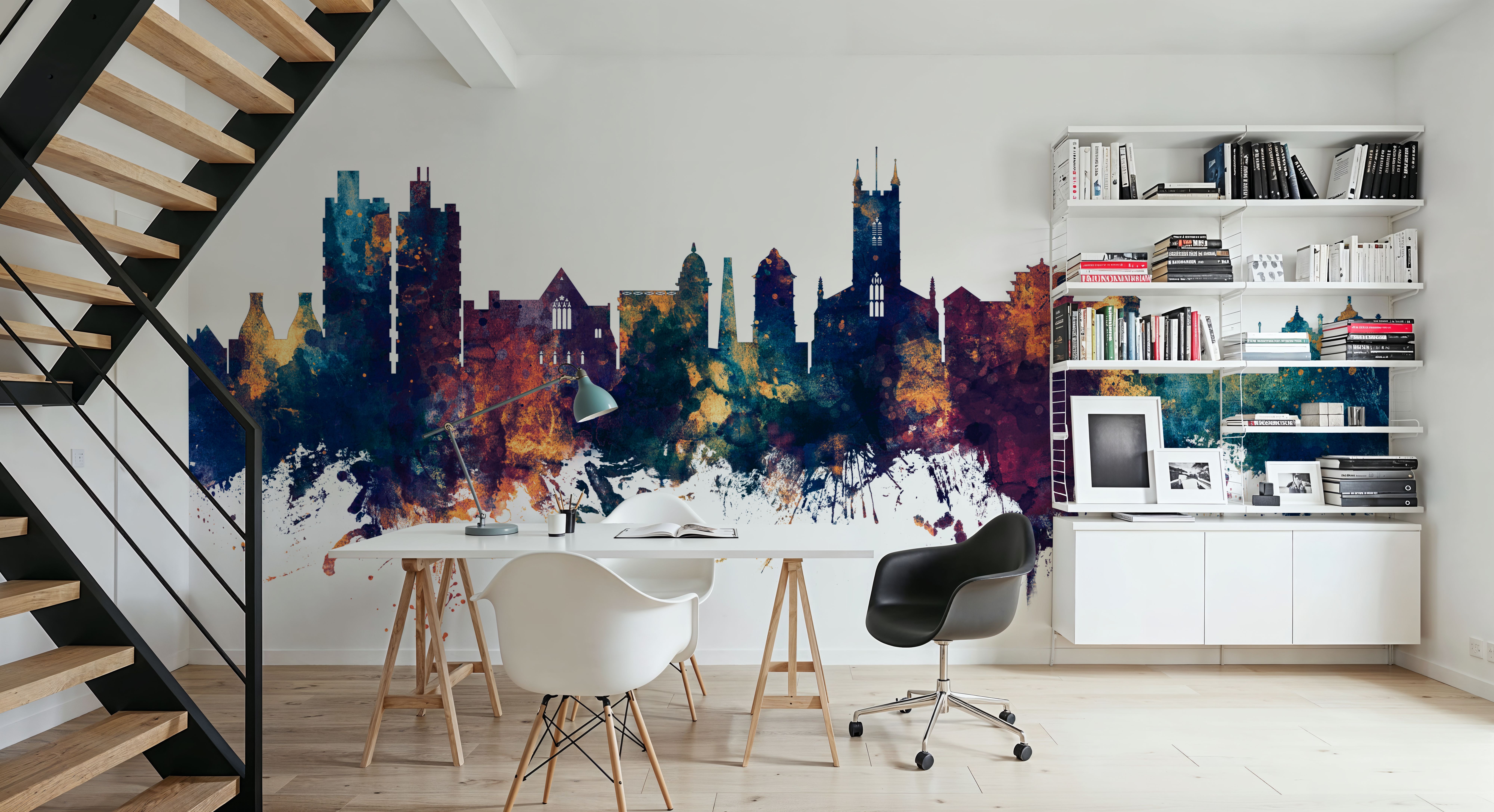 Stoke-on-Trent Skyline Blue & Bronze