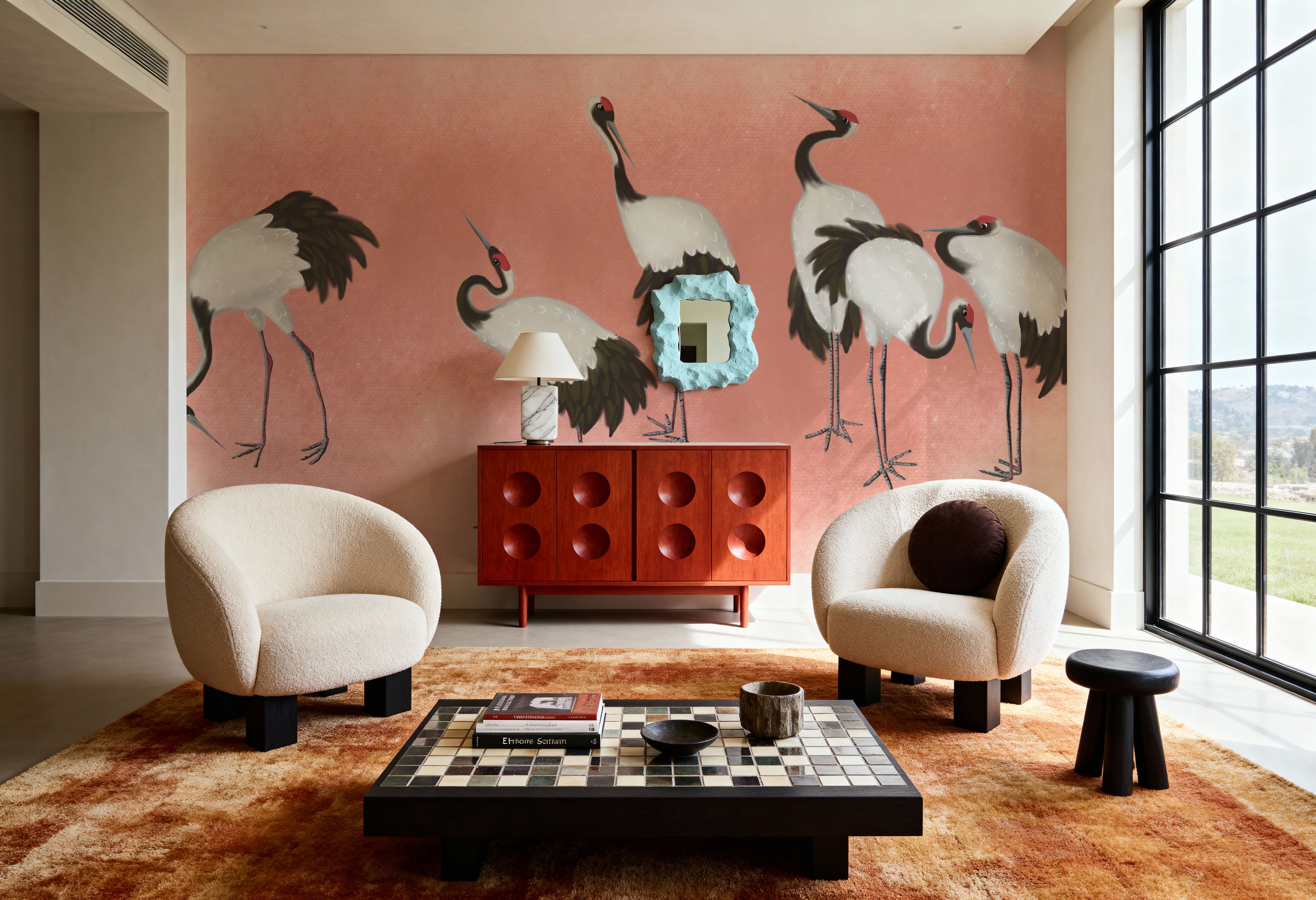 Japanese Cranes - Blush