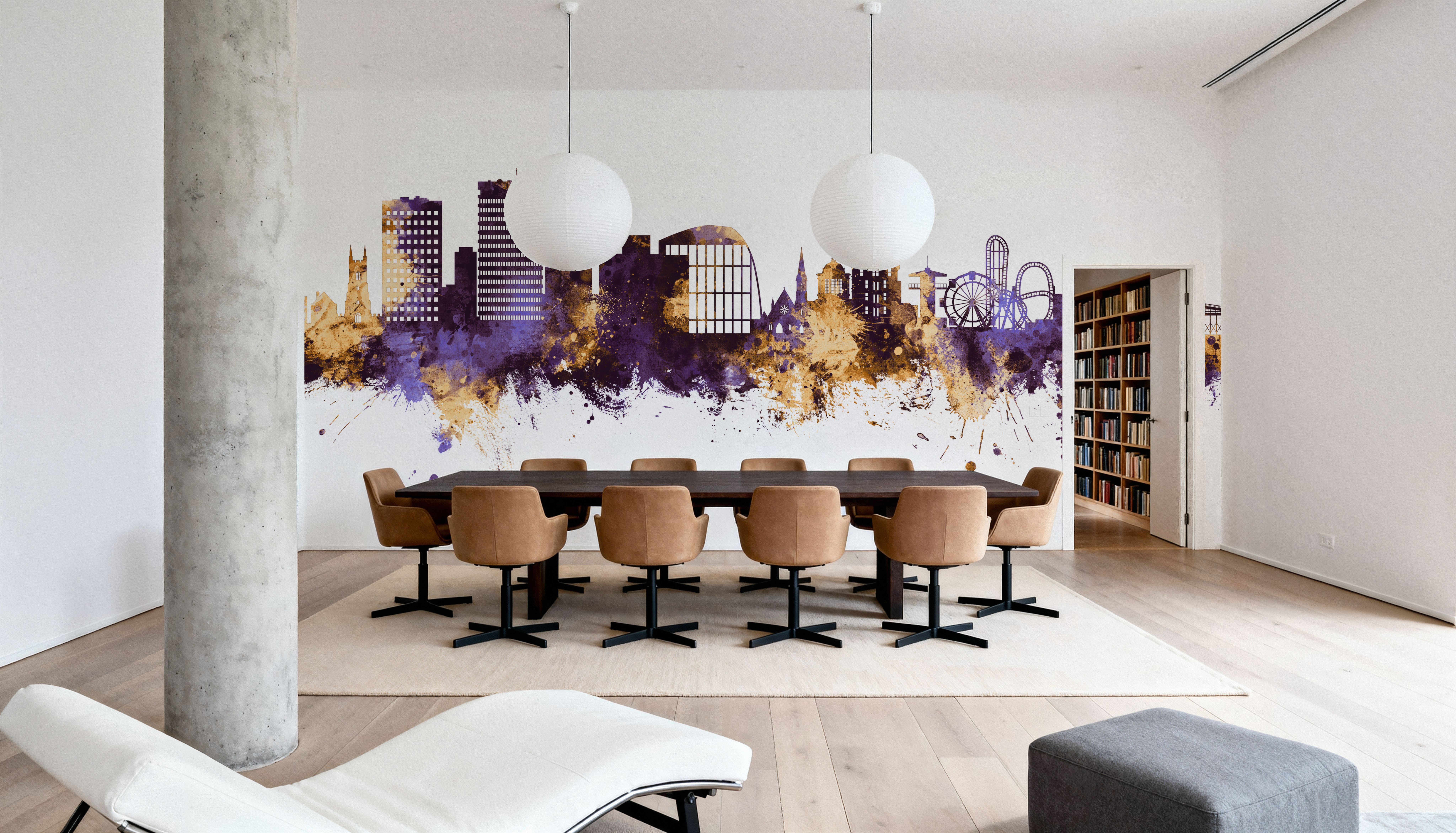 Southend-on-Sea England Skyline Purple & Gold