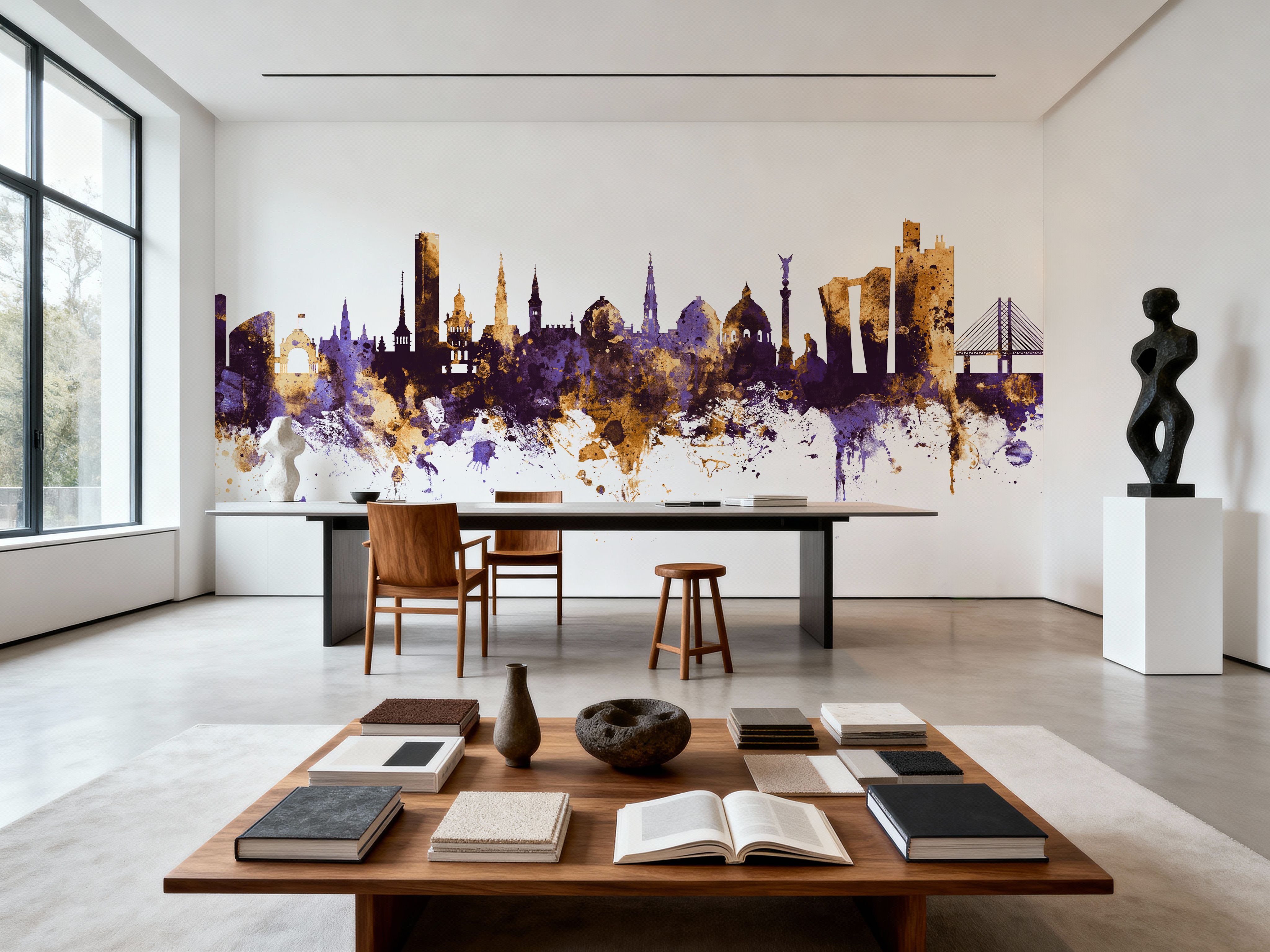 Copenhagen Skyline Purple & Gold