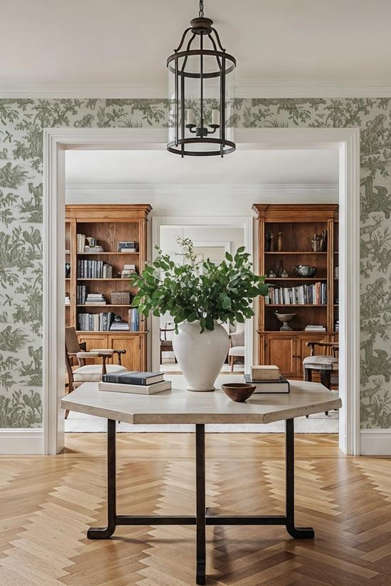 Patinated Linen Toile de Jouy, Olive
