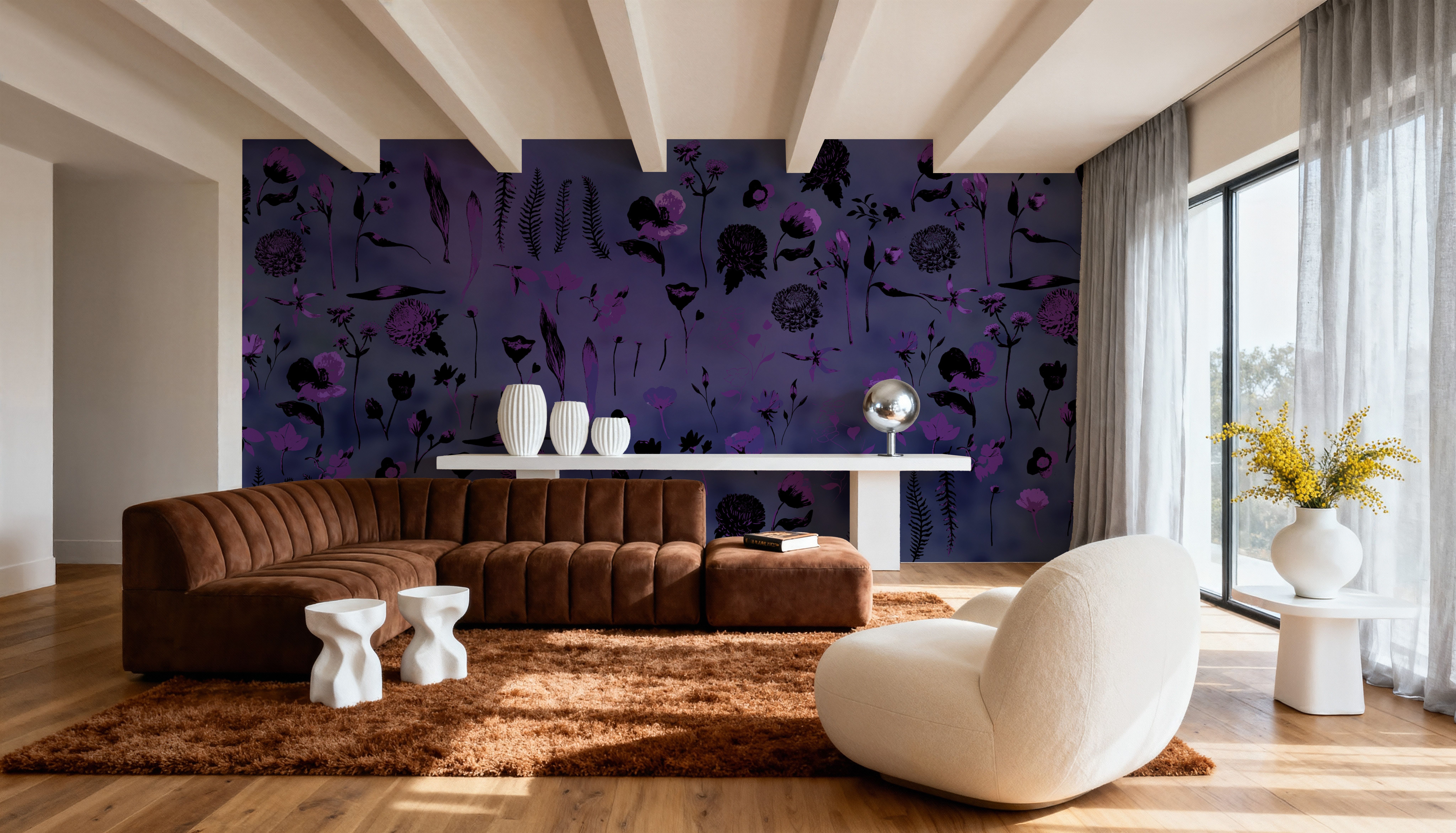 Floral Dream, Purple, Papel pintado