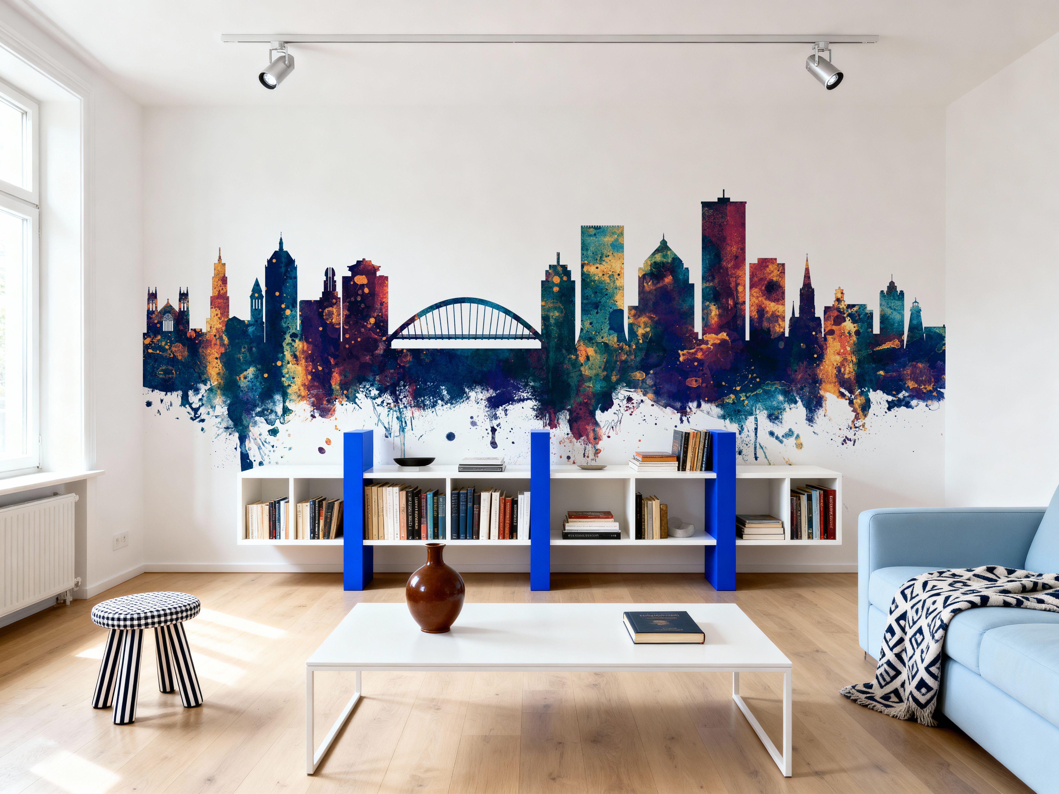 Rochester New York Skyline Blue & Bronze
