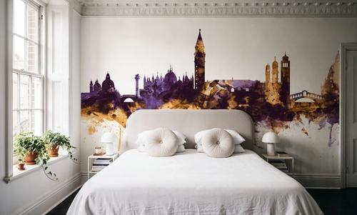 Venice Itay Skyline Purple & Gold