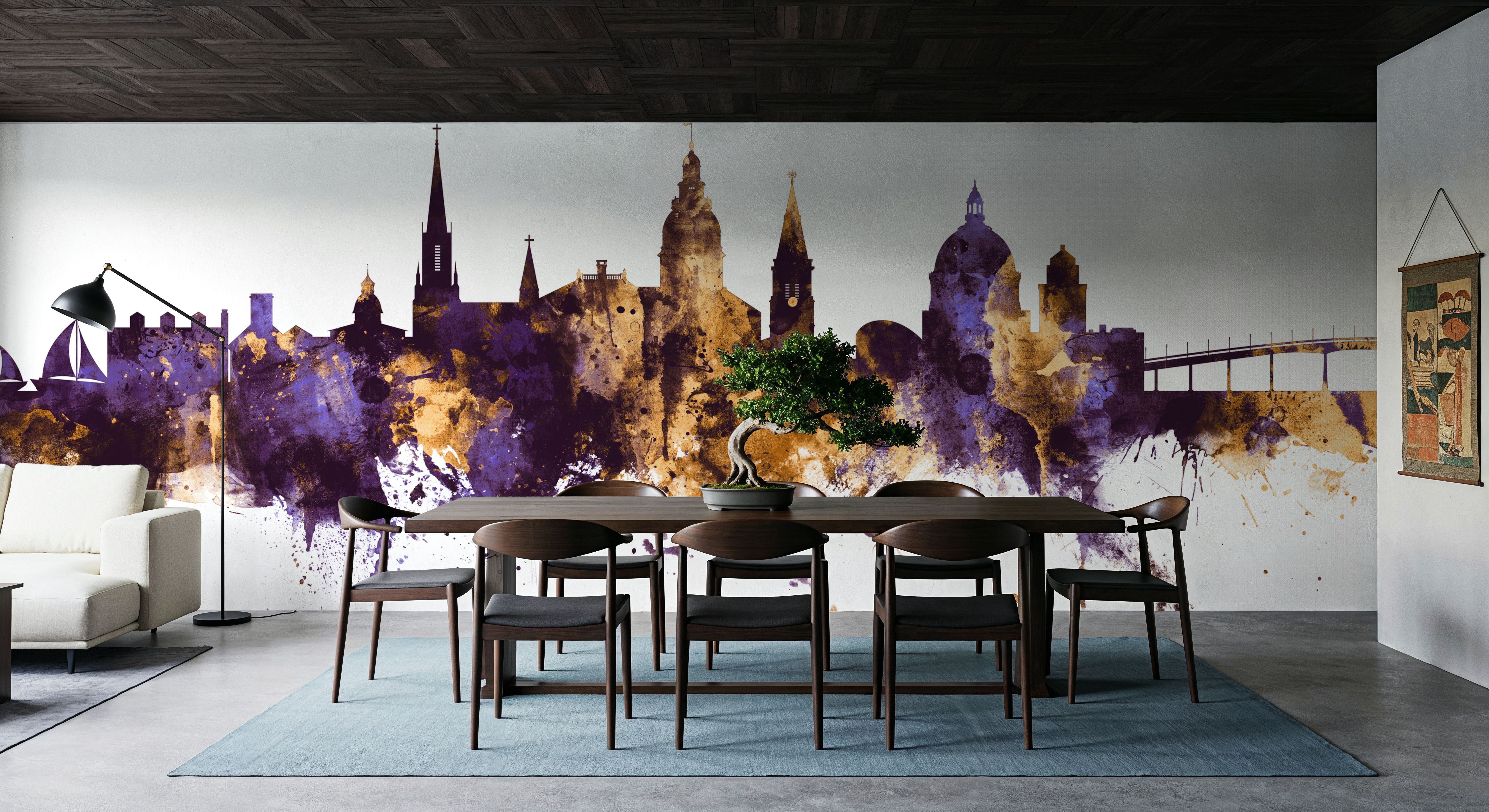 Annapolis Maryland Skyline Purple & Gold