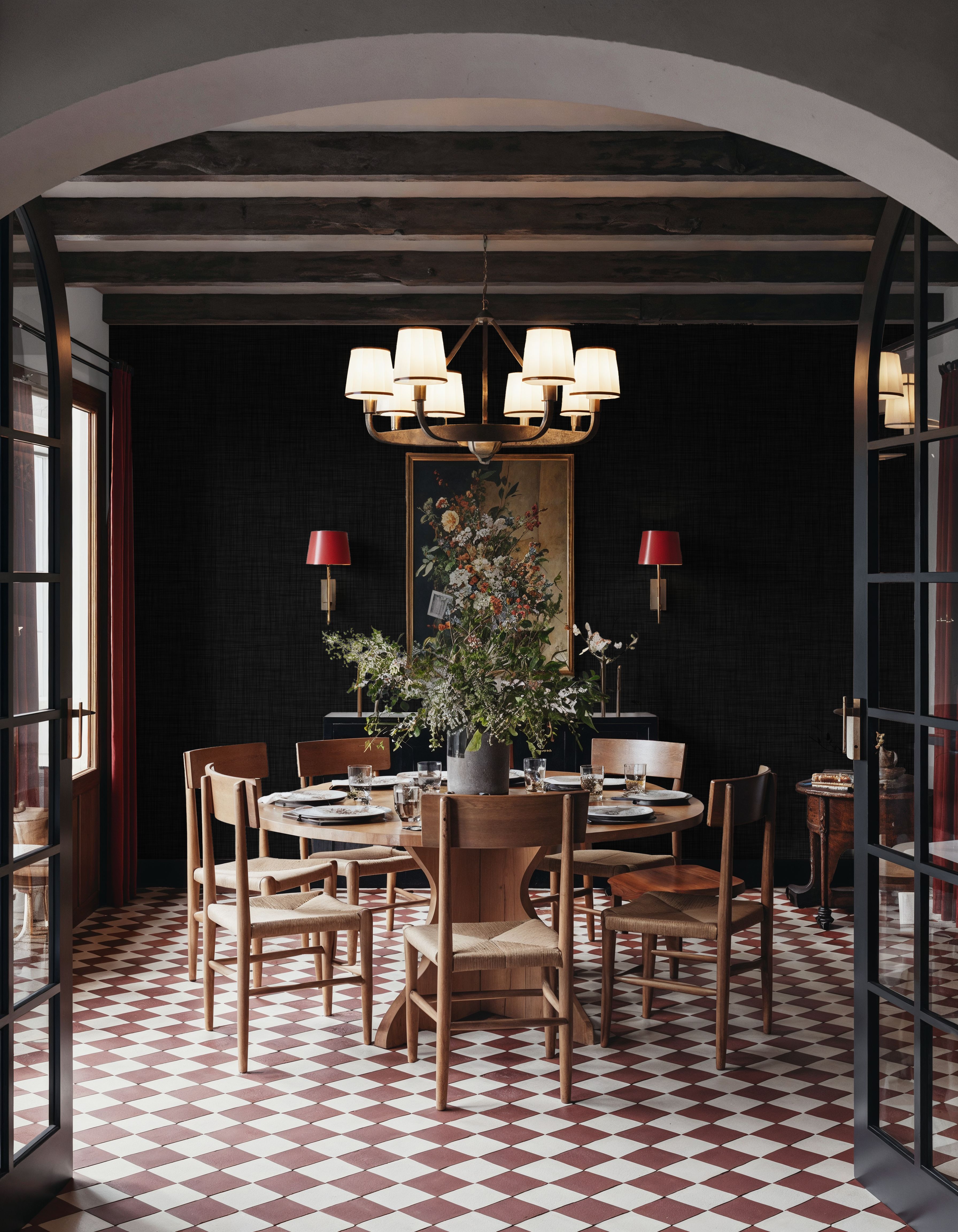 Mottled Linen Effect, Midnight, Wallpaper