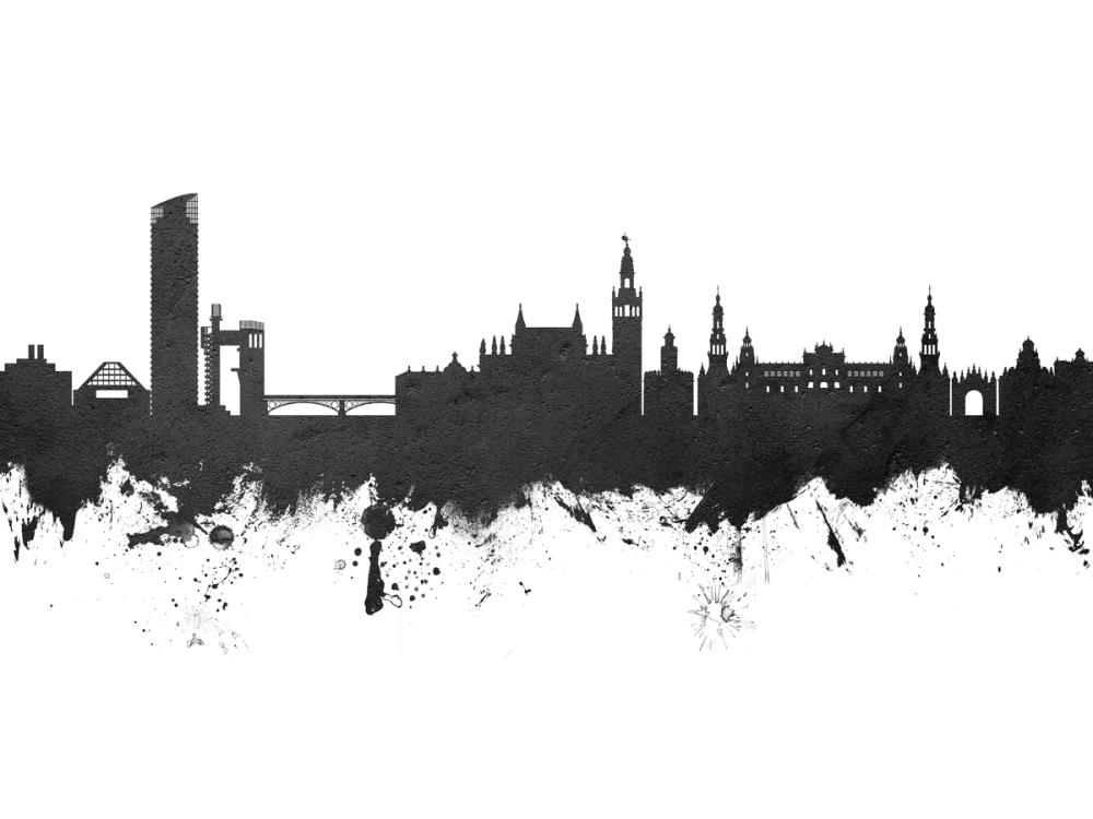 Sevilla Skyline Black & White