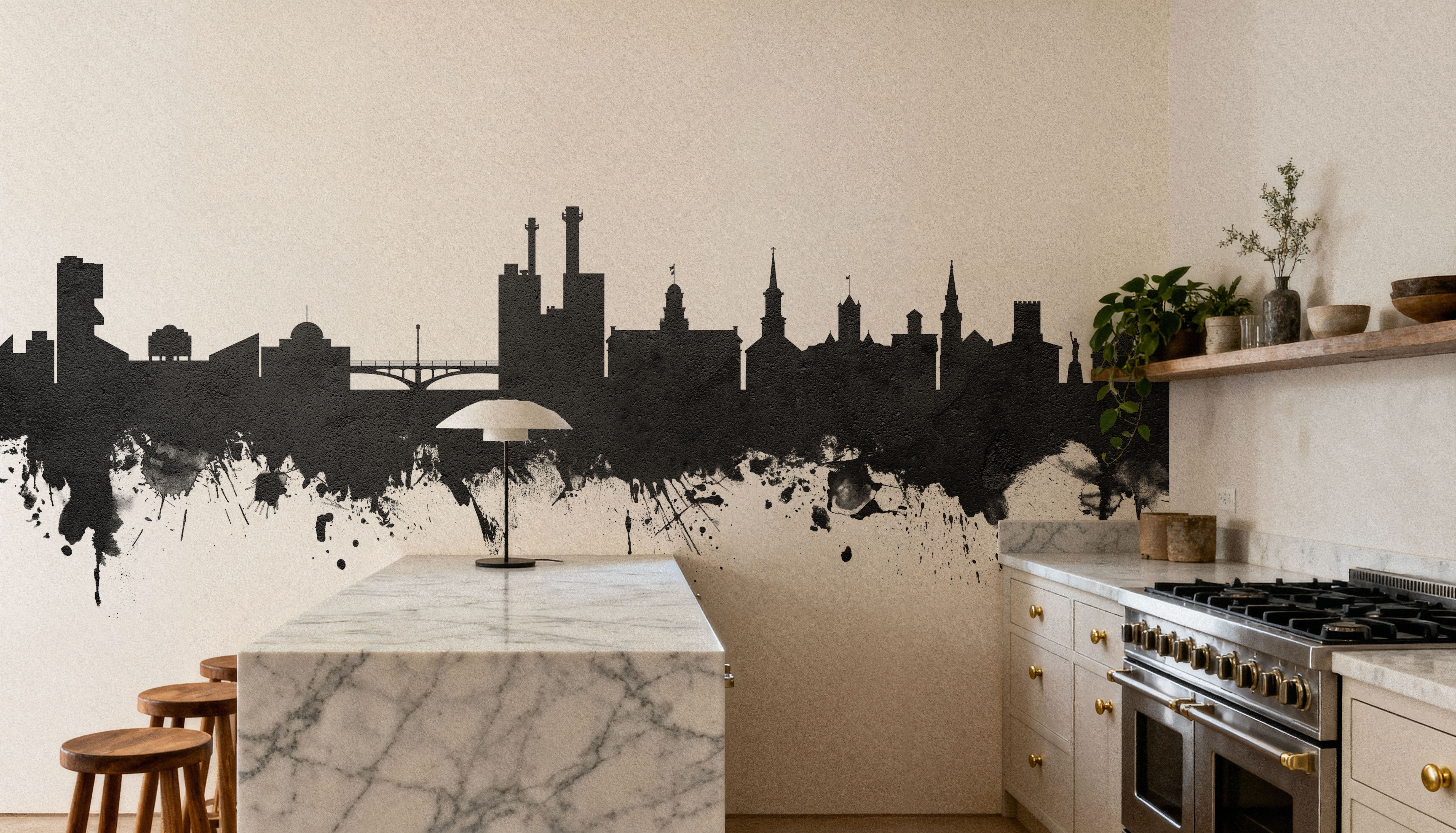 Iowa City Skyline Black & White