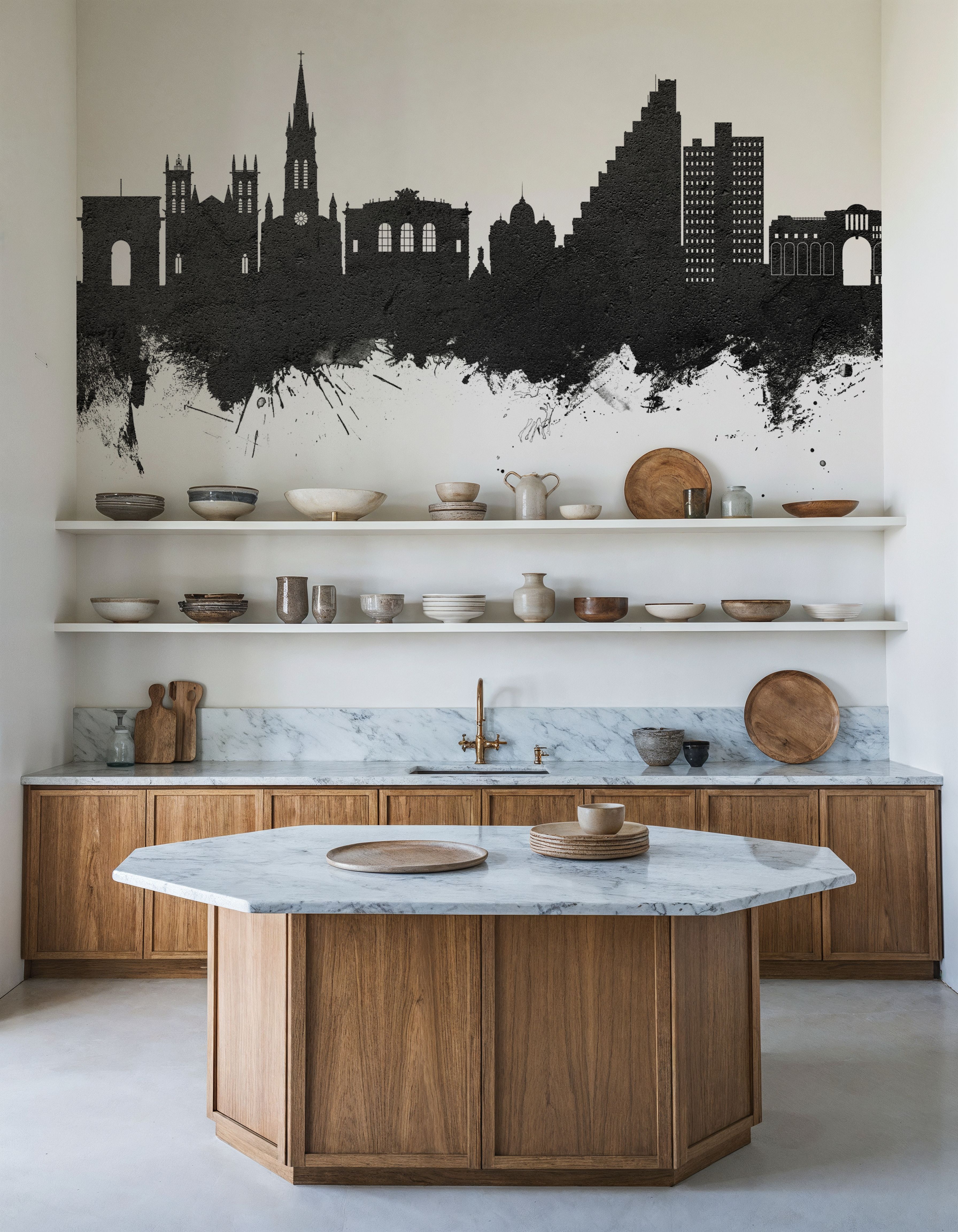 Montpellier Skyline Black & White