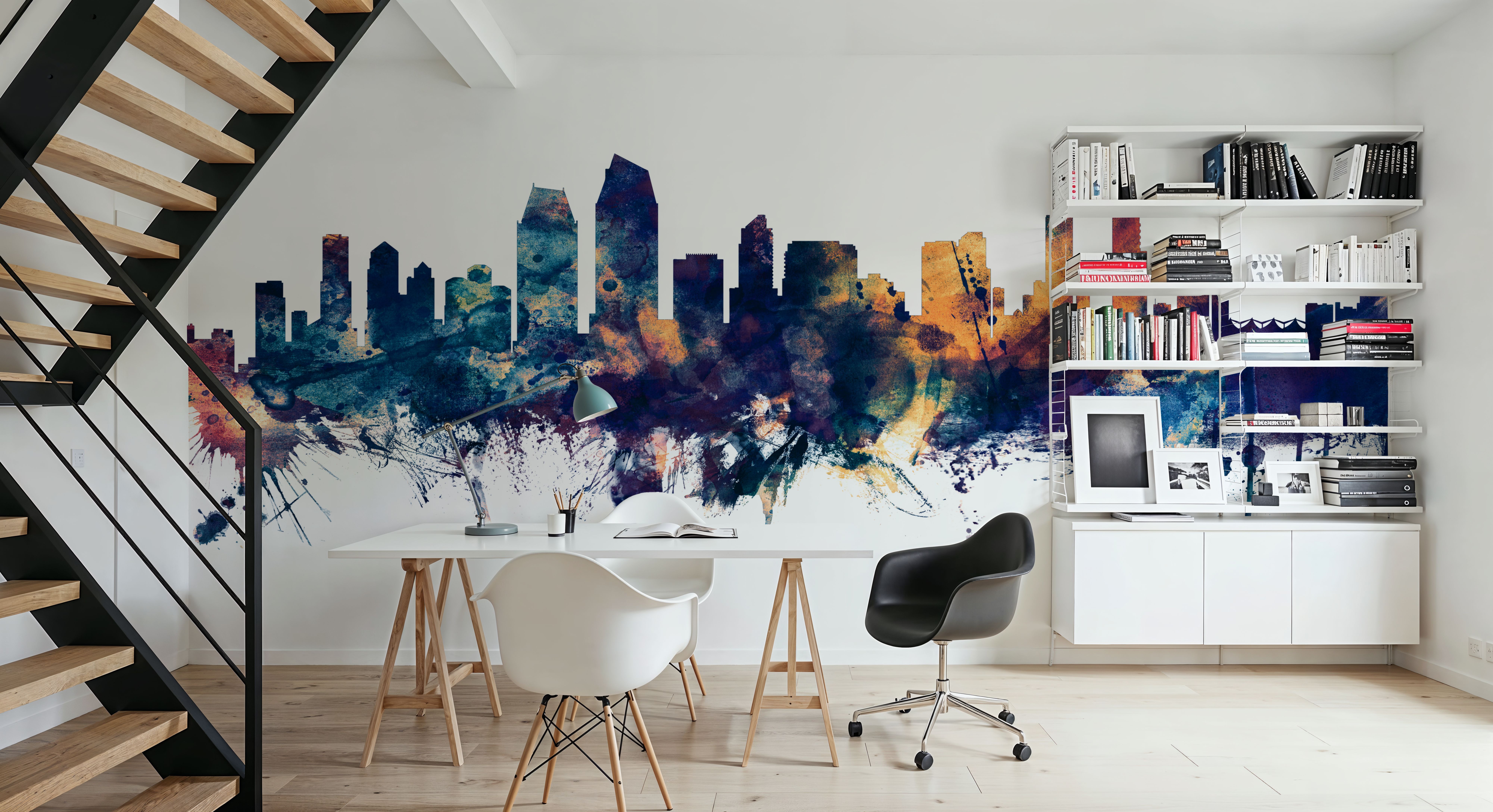 San Diego California Skyline Blue & Bronze