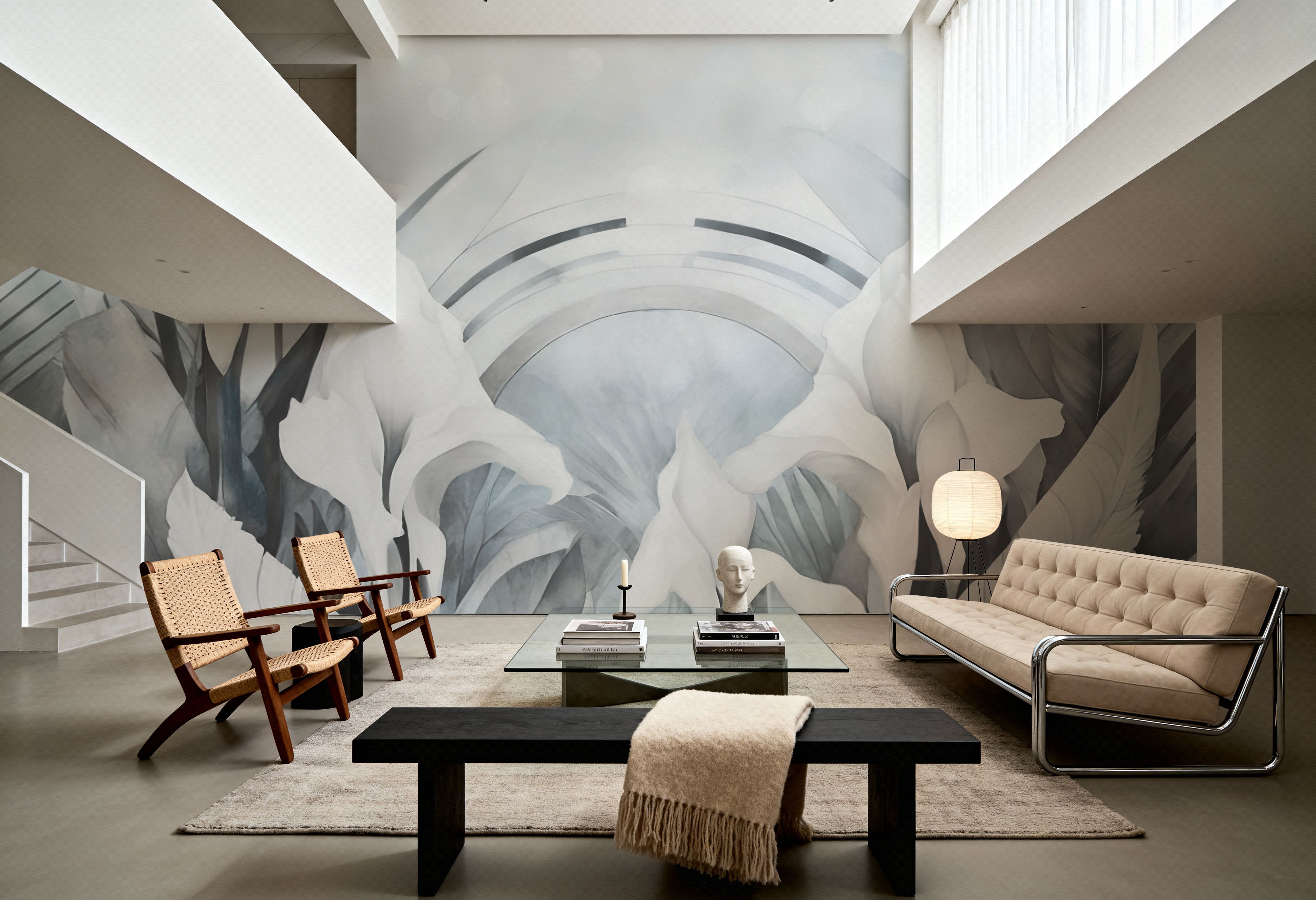 Irises and Feathers Blue