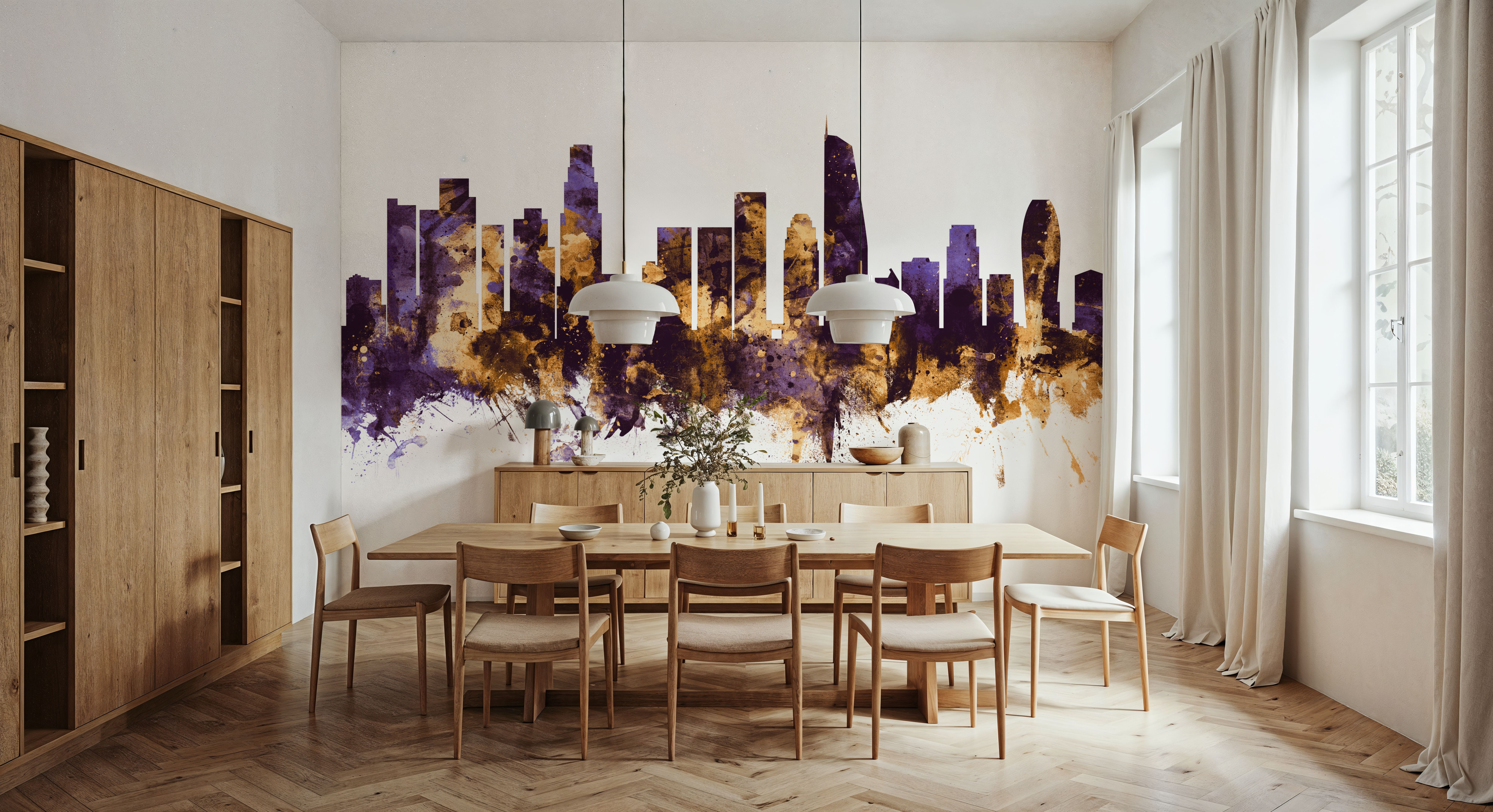 Los Angeles Skyline Purple & Gold