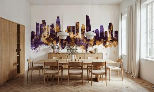 Los Angeles Skyline Purple & Gold
