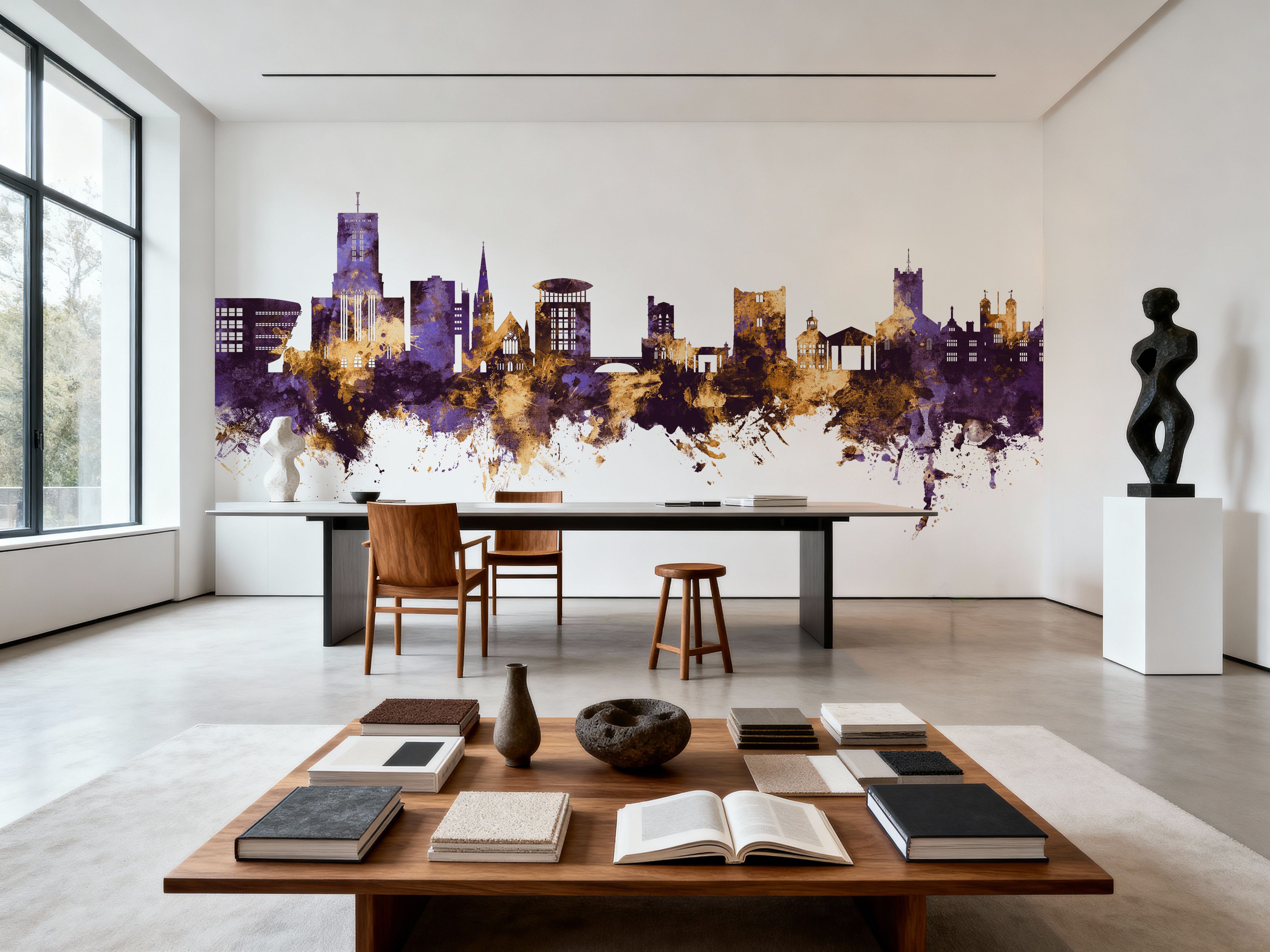 Guildford England Skyline Purpl & Gold