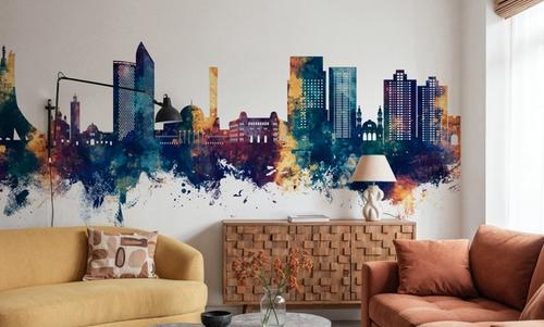 Algiers Algeria Skyline Blue & Bronze