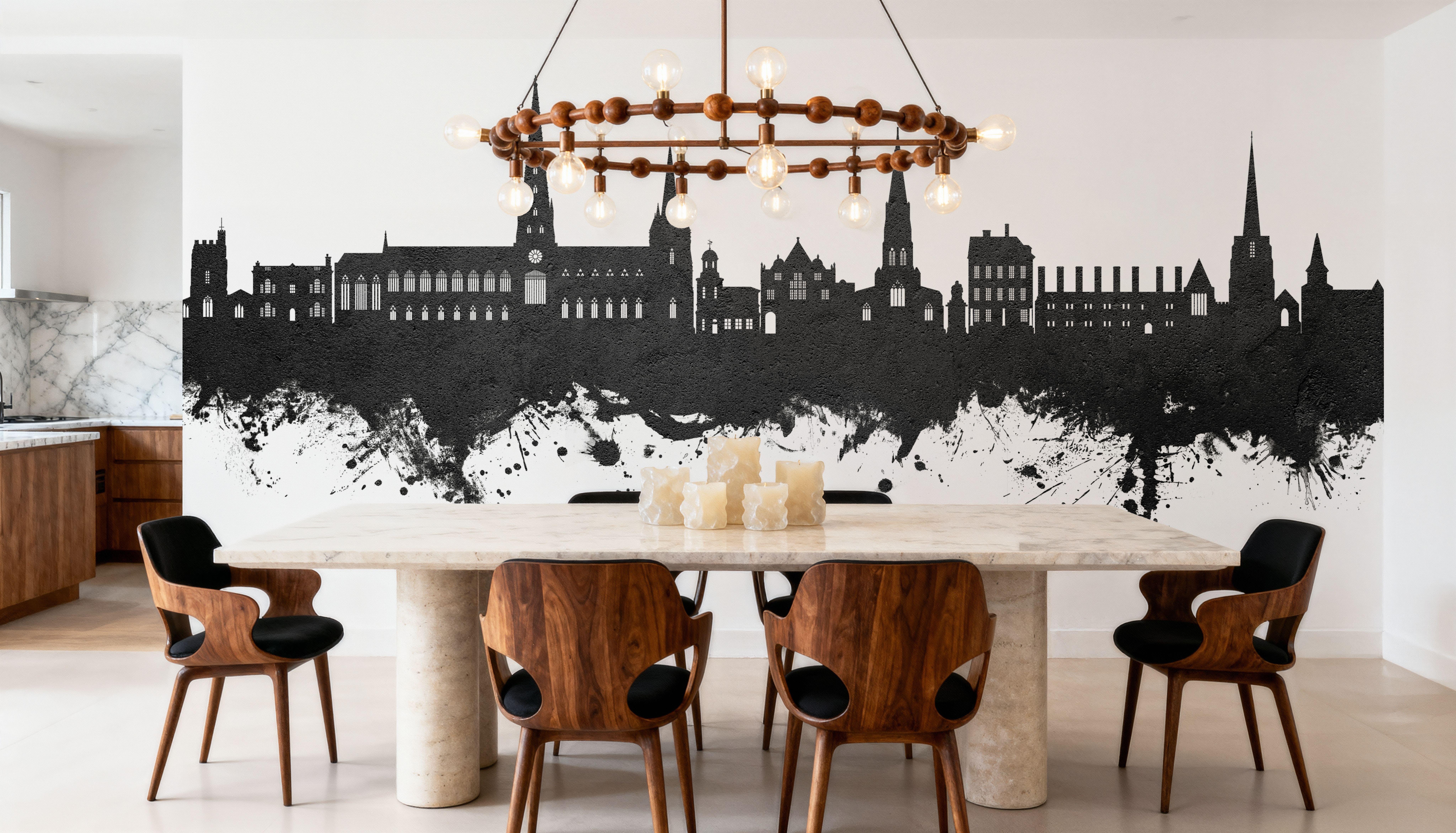 Lichfield England Skyline Black & White