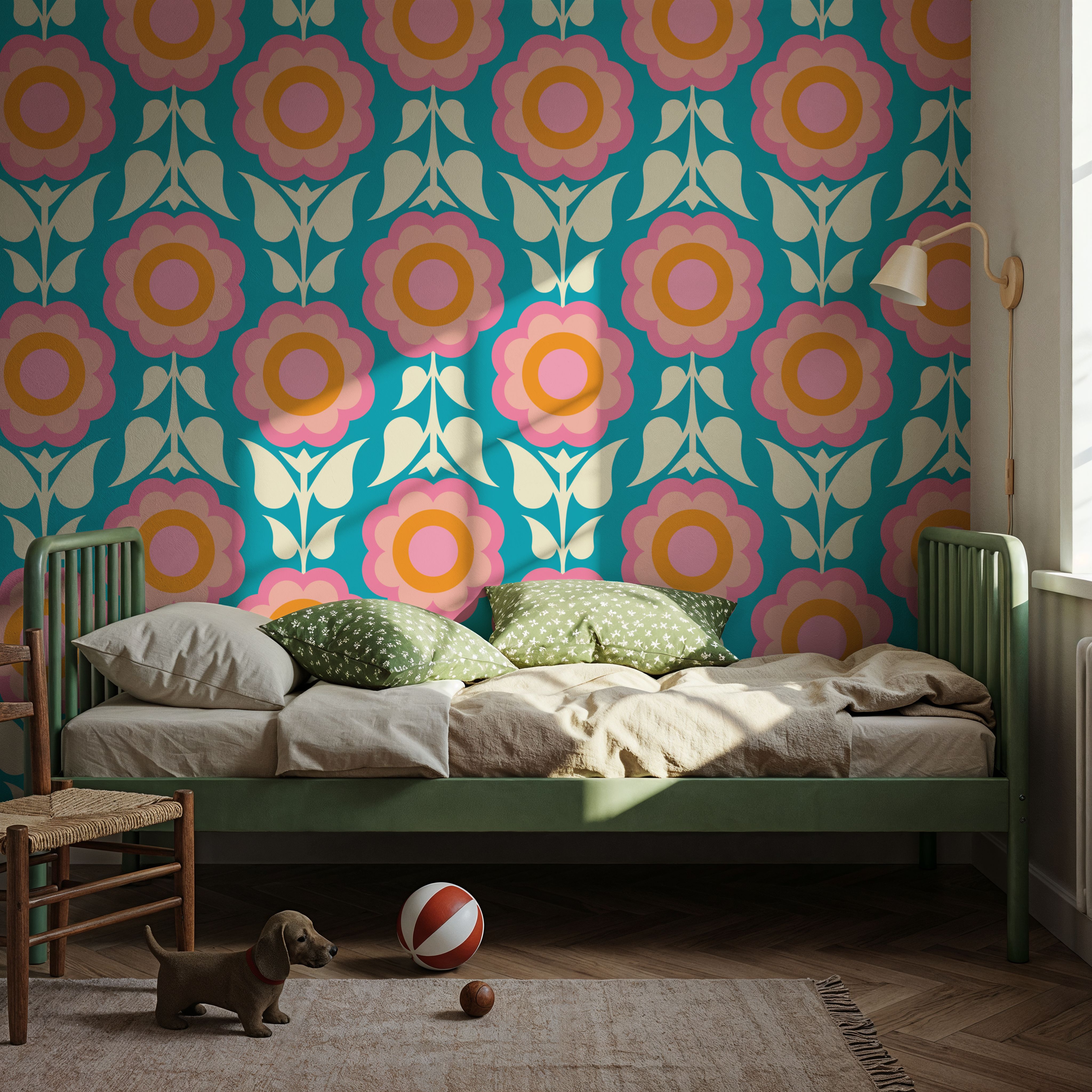 Retro Bold Blooms, Pastel