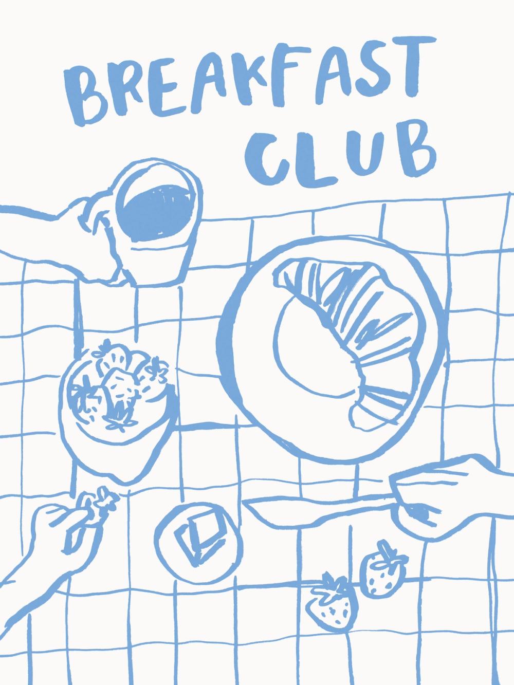 Breakfast Doodles III White