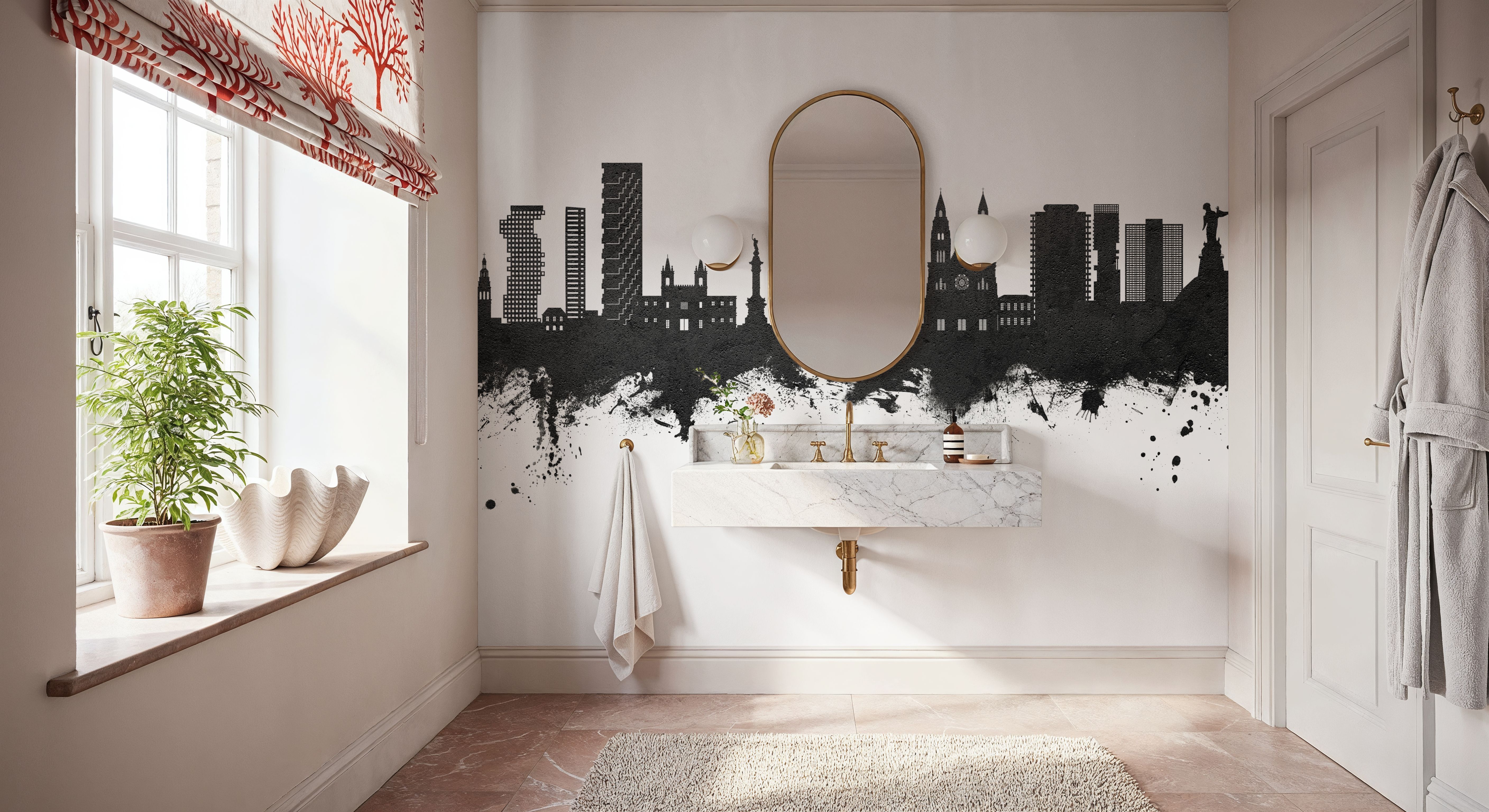 Quito Ecuador Skyline Black & White