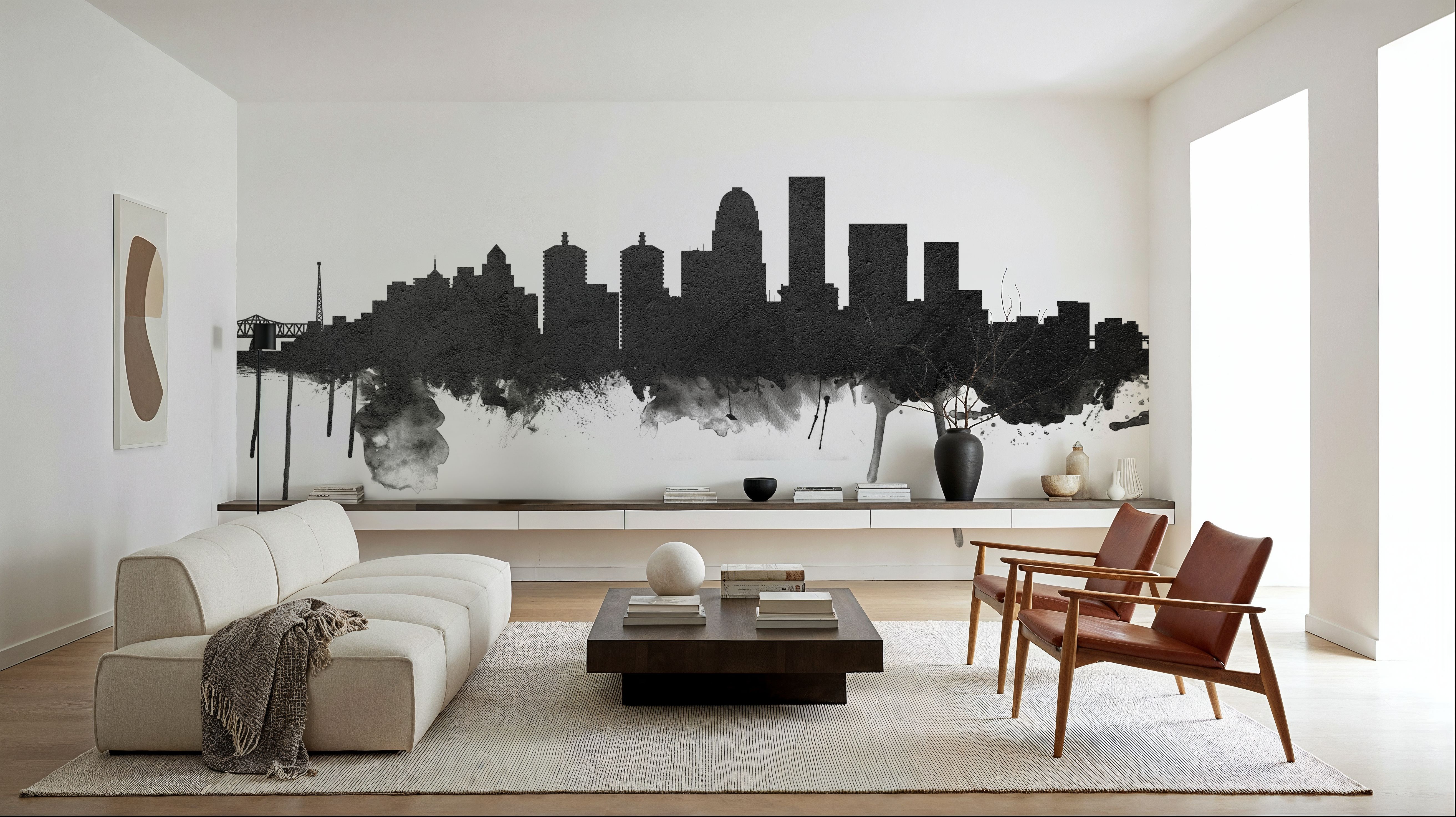 Louisville Kentucky Skyline Black & White