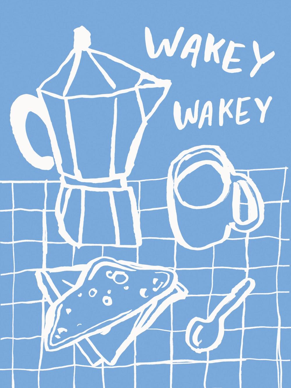 Breakfast Doodles V Blue