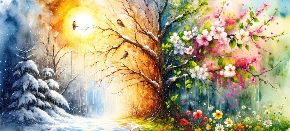 From Winter to Summer in Watercolor