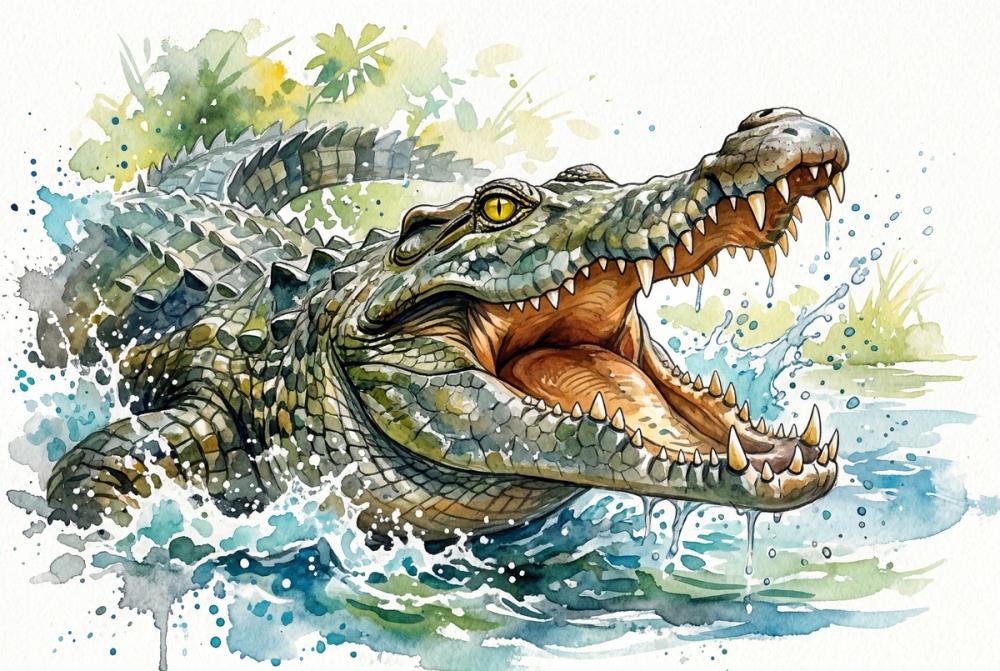 Crocodile - Watercolor Predators Series