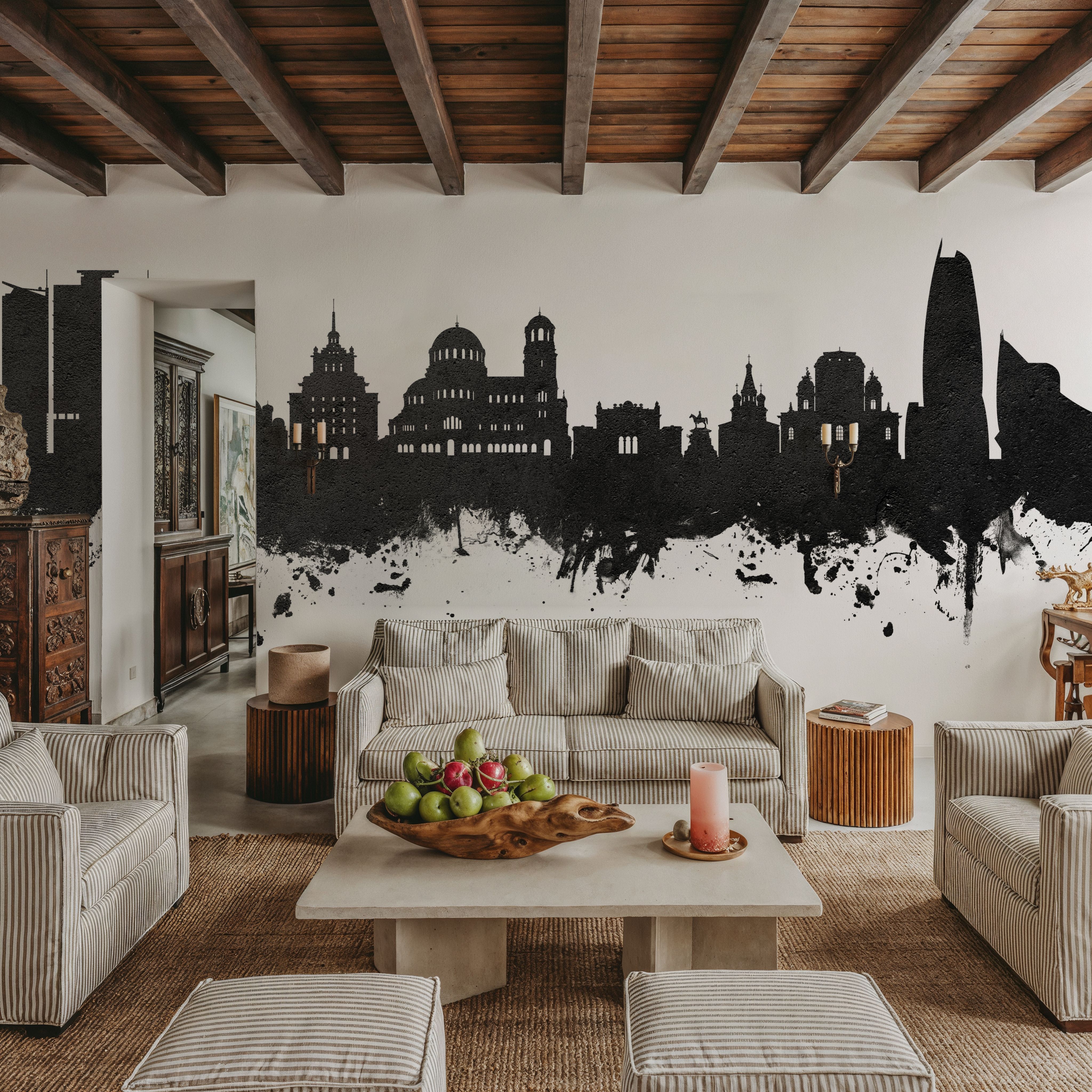 Sofia Bulgaria Skyline Black & White