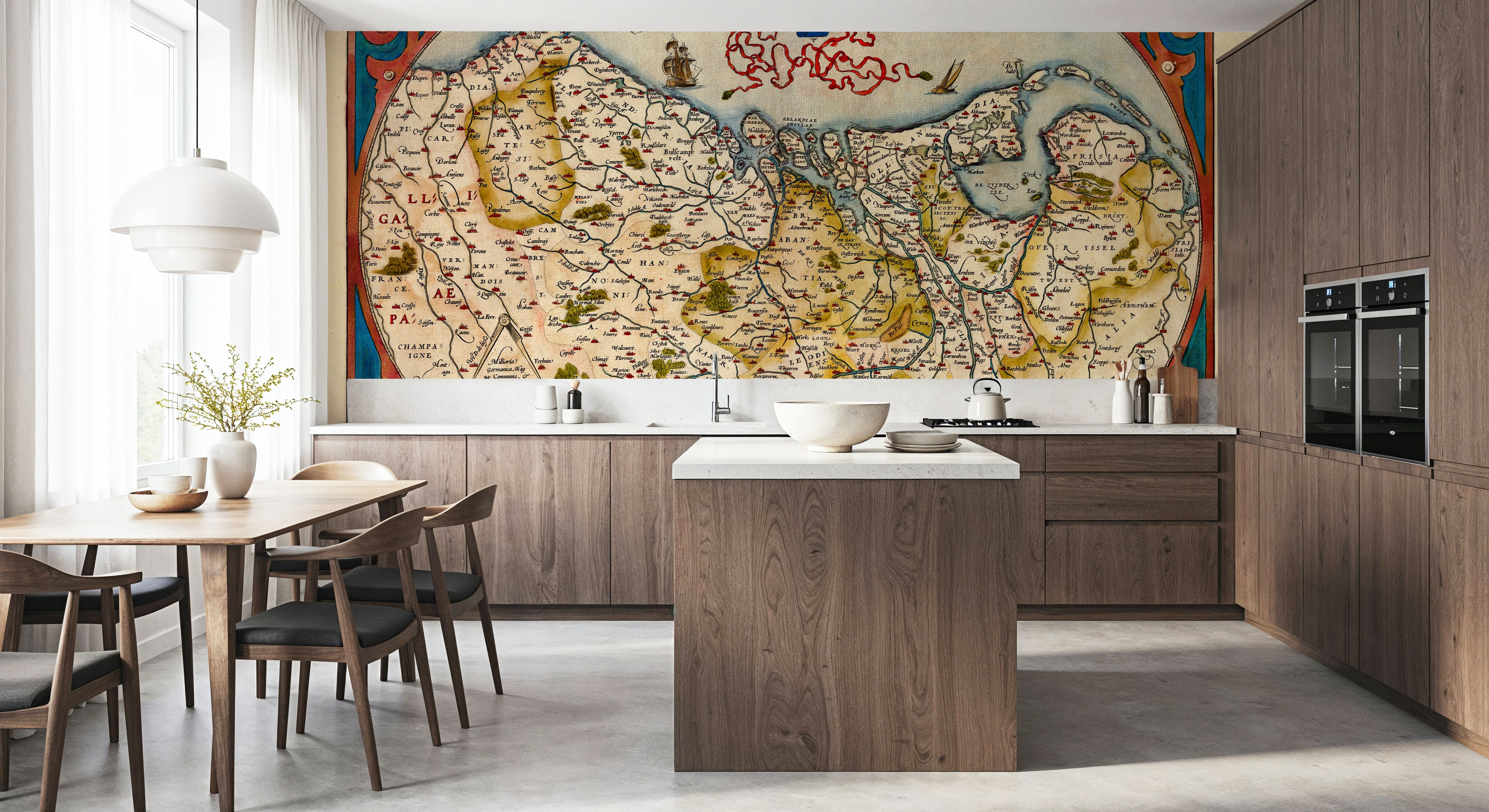 Old Map of Belgium, Netherlands And Germany, 1570