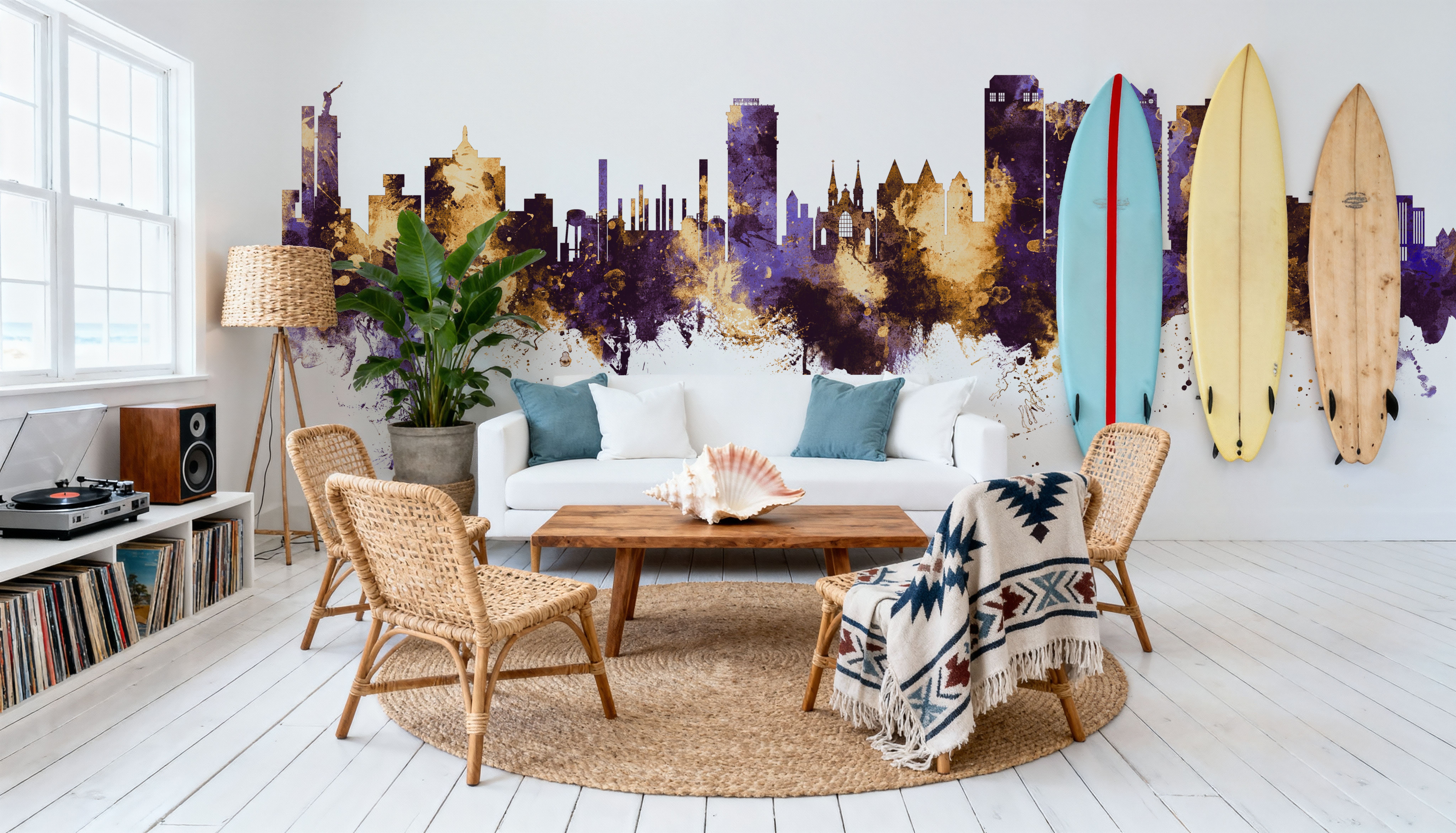 Birmingham Alabama Skyline Purple & Gold