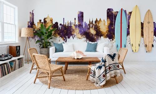 Birmingham Alabama Skyline Purple & Gold