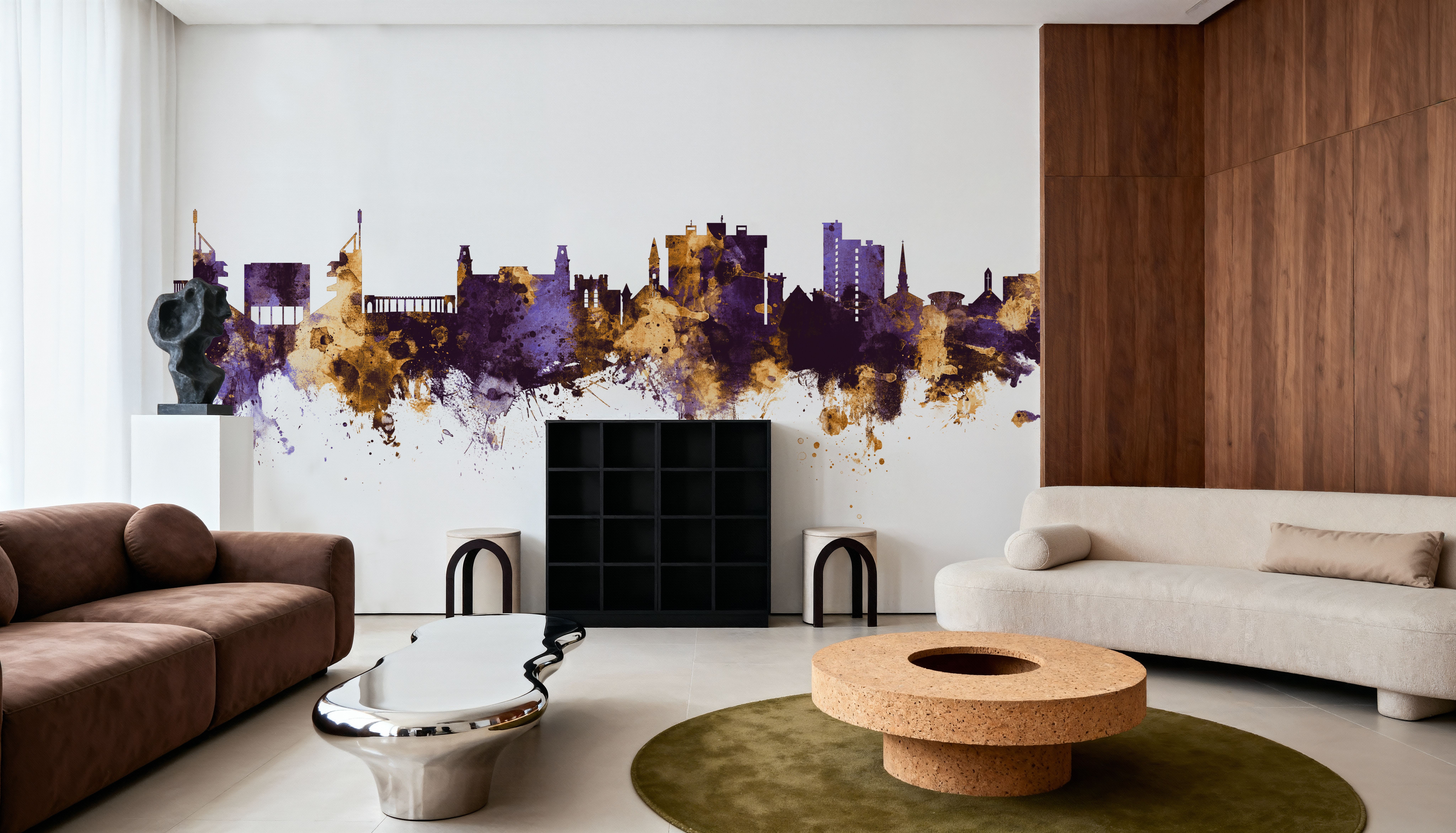 Fayetteville Arkansas Skyline Purple & Gold, Carte da parati