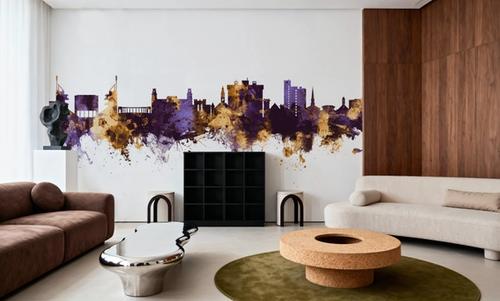 Fayetteville Arkansas Skyline Purple & Gold