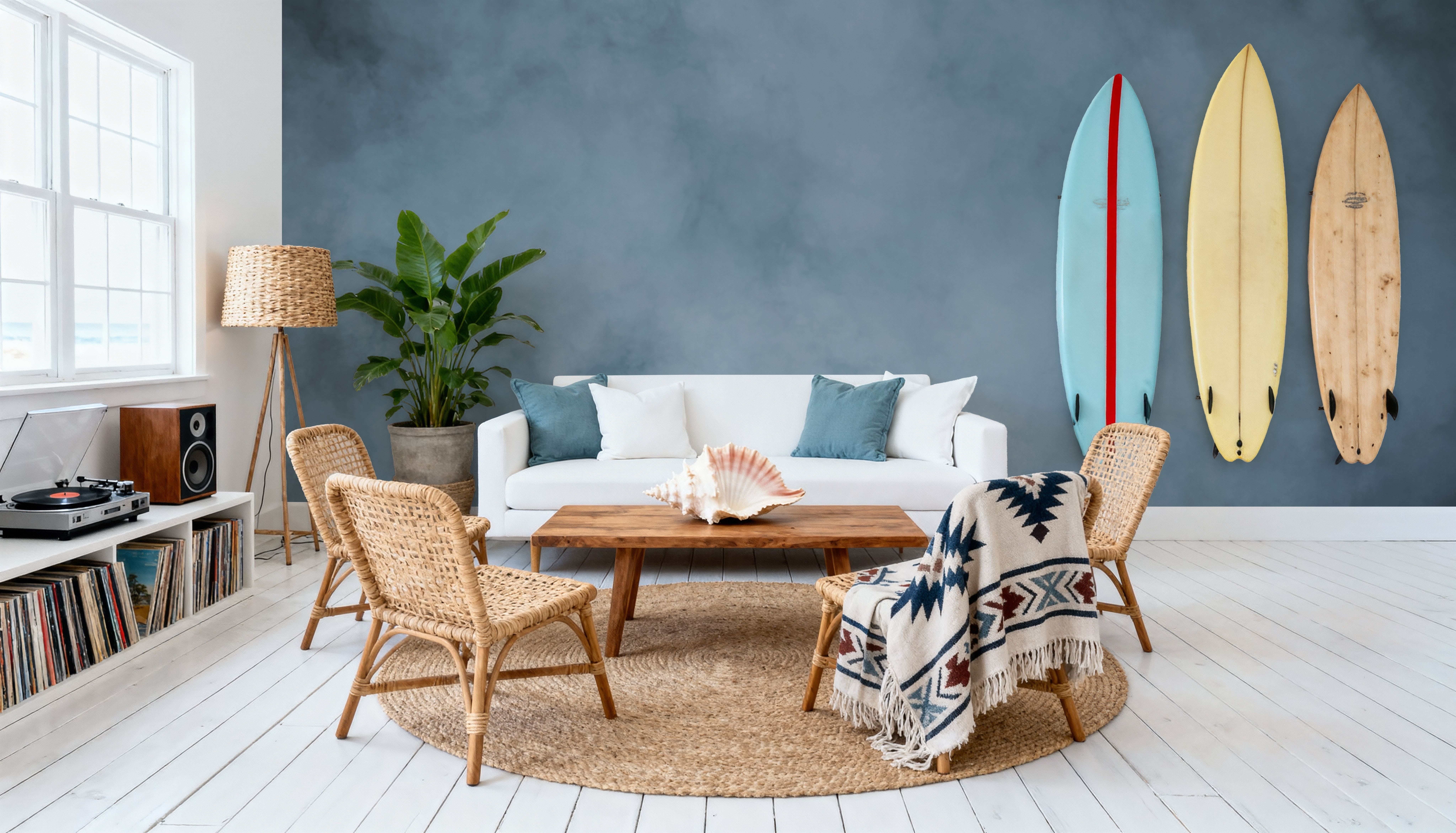 Soft Fog, Ocean Blue, Wallpaper