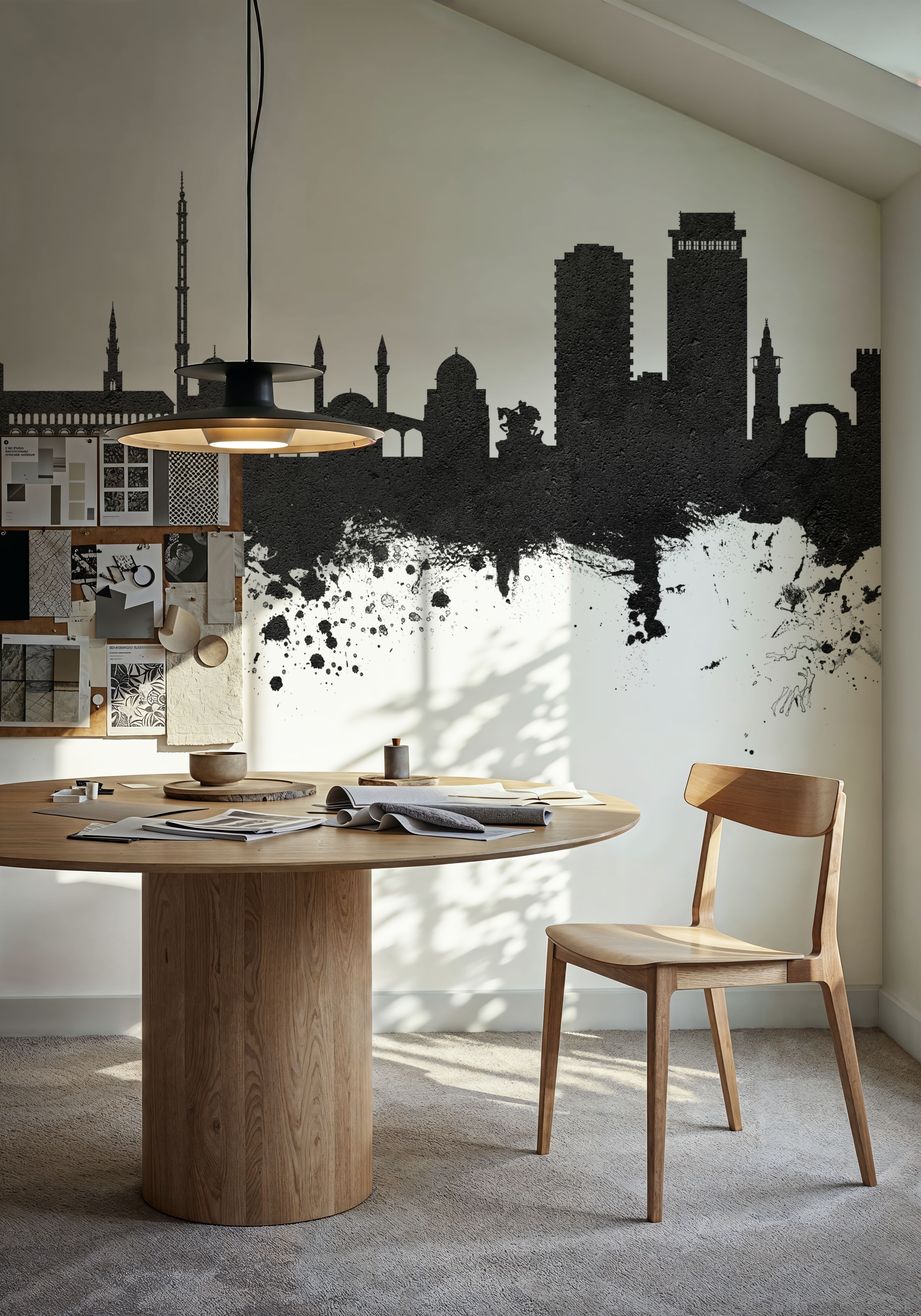 Damascus Syria Skyline Black & White