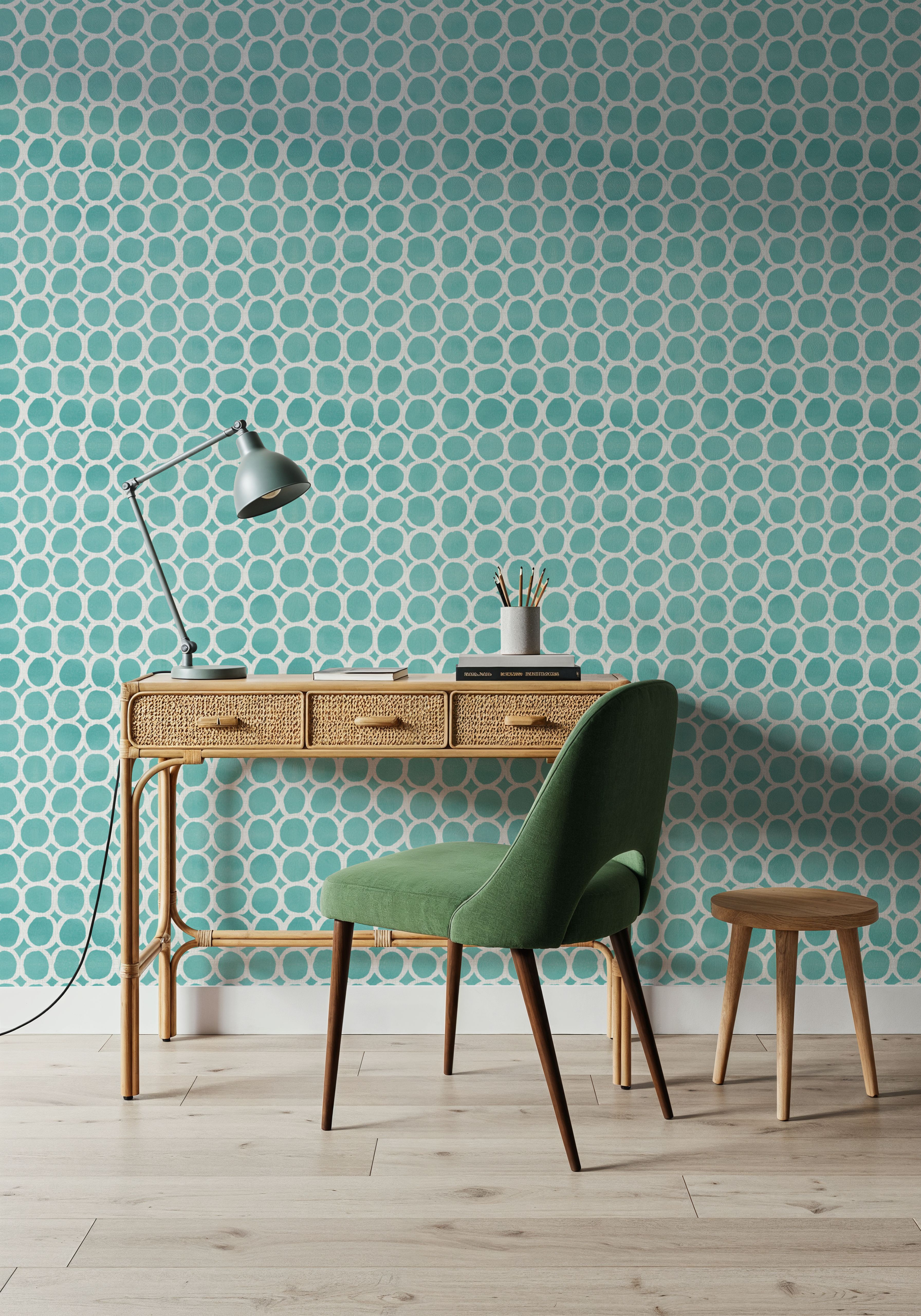 Mixed Turqouise Circles Inverse