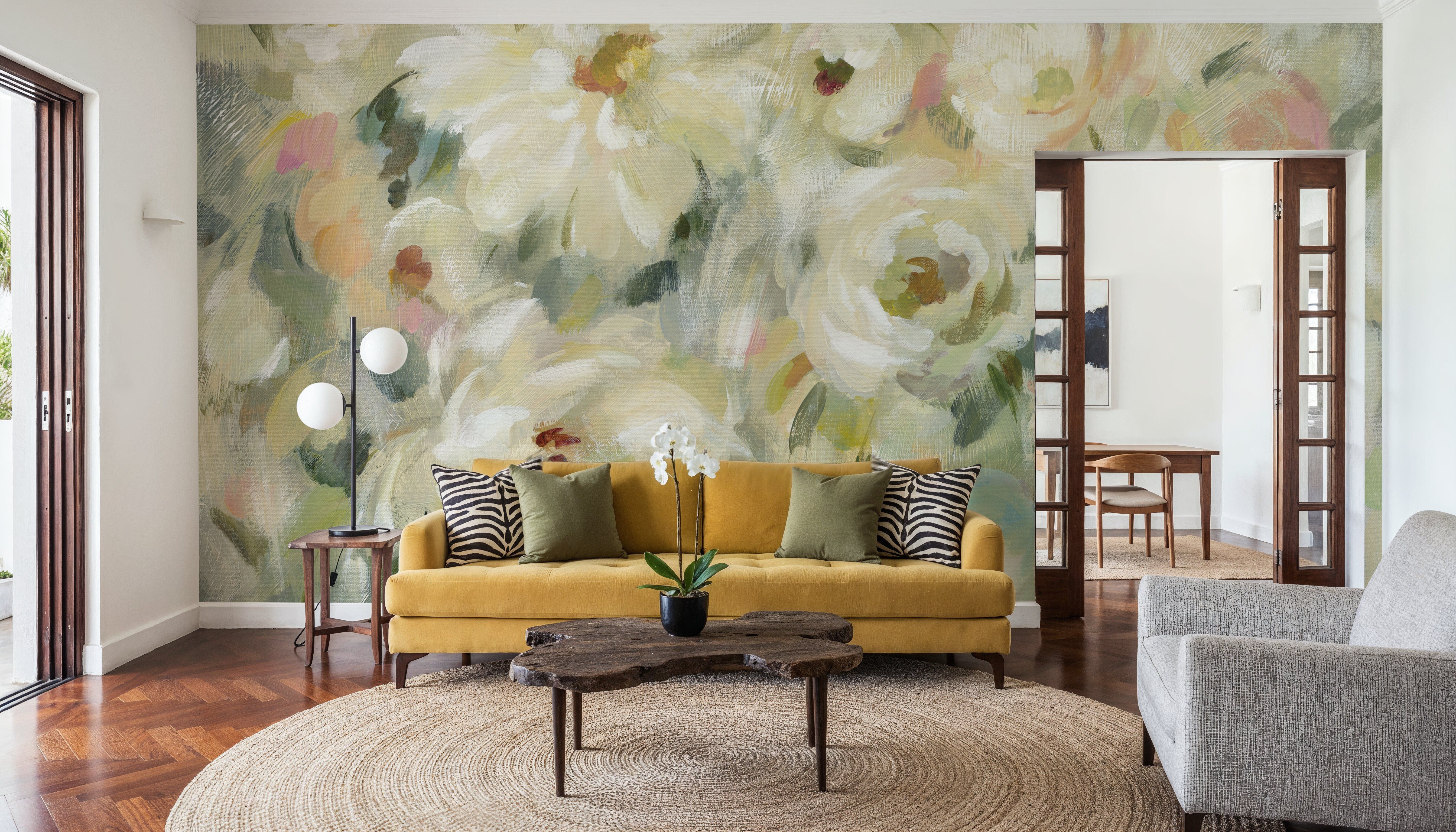 Expressive Pale Floral on Canvas