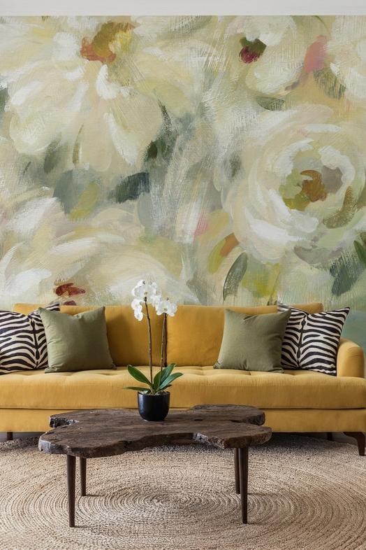 Expressive Pale Floral on Canvas