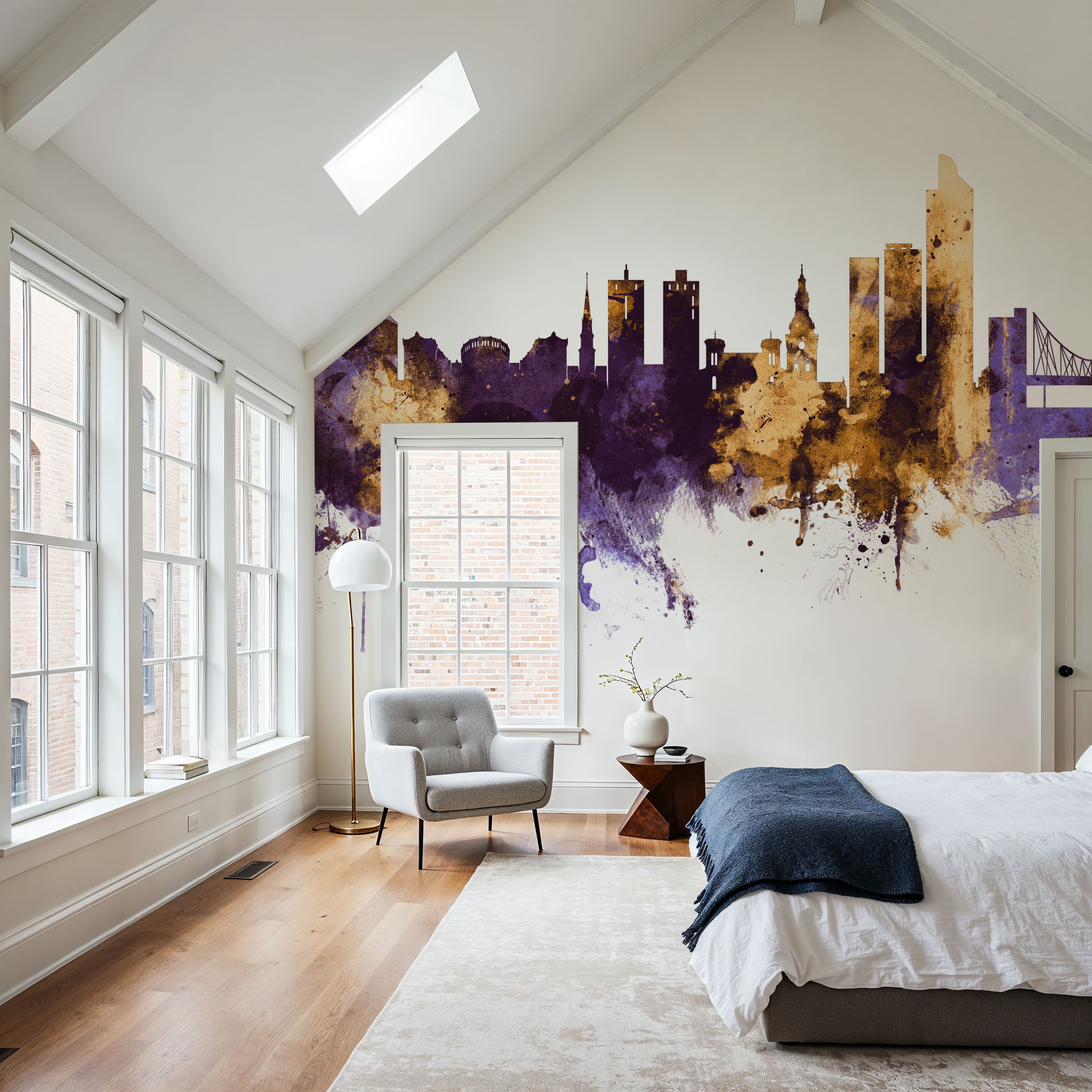 Oslo Skyline Purple & Gold