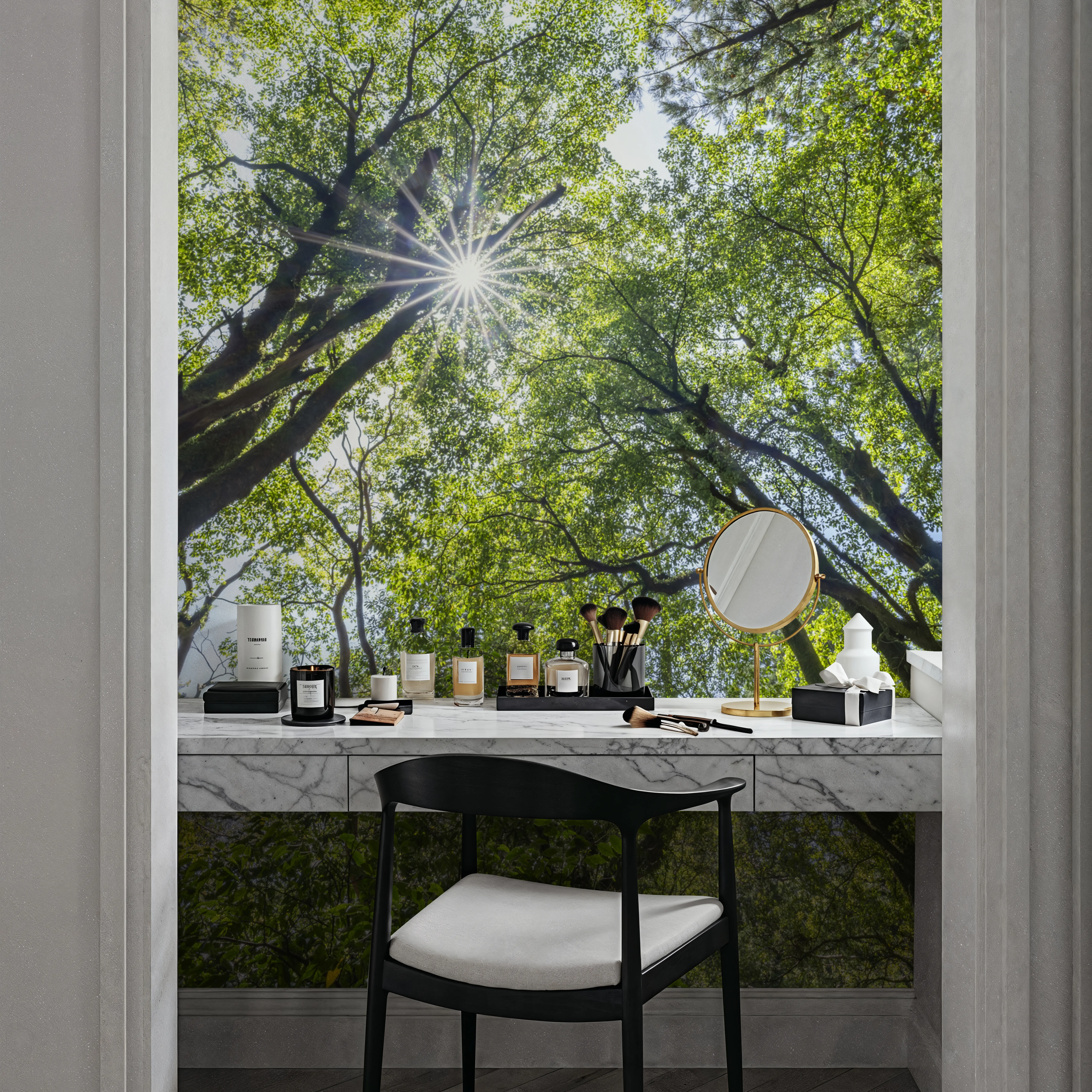 Wall Mural - Unsuikyo Treetops - Foliage Forest mural wallpaper - Green - Bedroom - Wallism Ireland - Peel & Stick or Paste-the-Wall