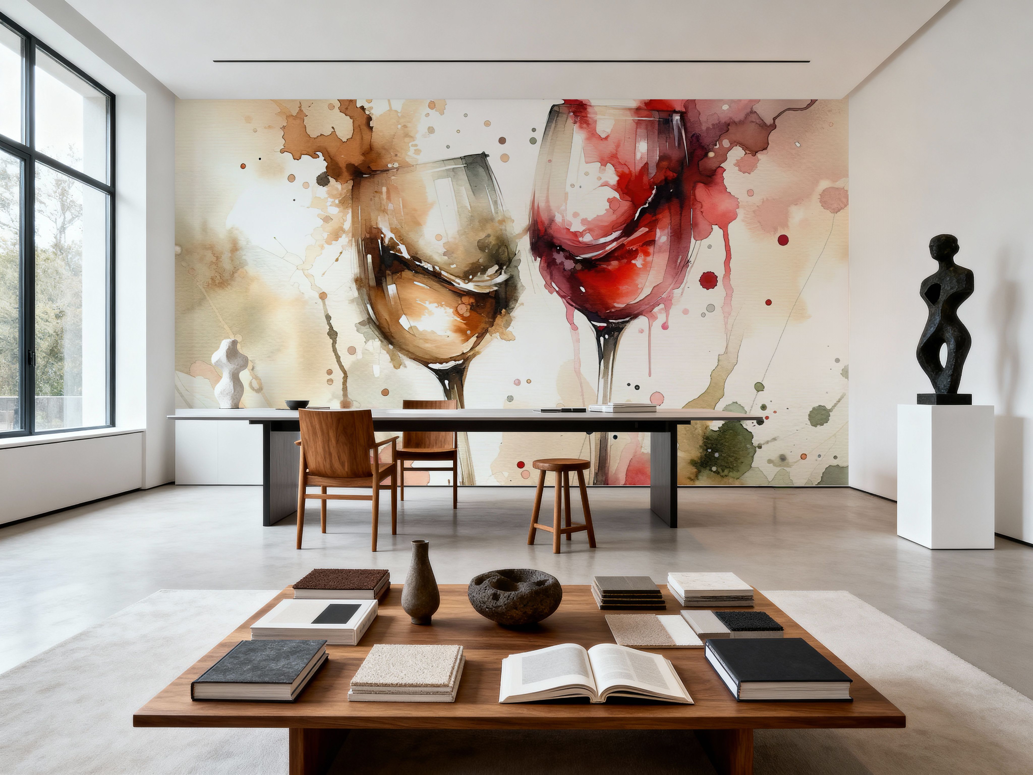 A Toast in Abstract Watercolor Elegance