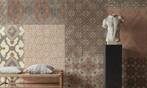 Venetian Patchwork I Orange Gray