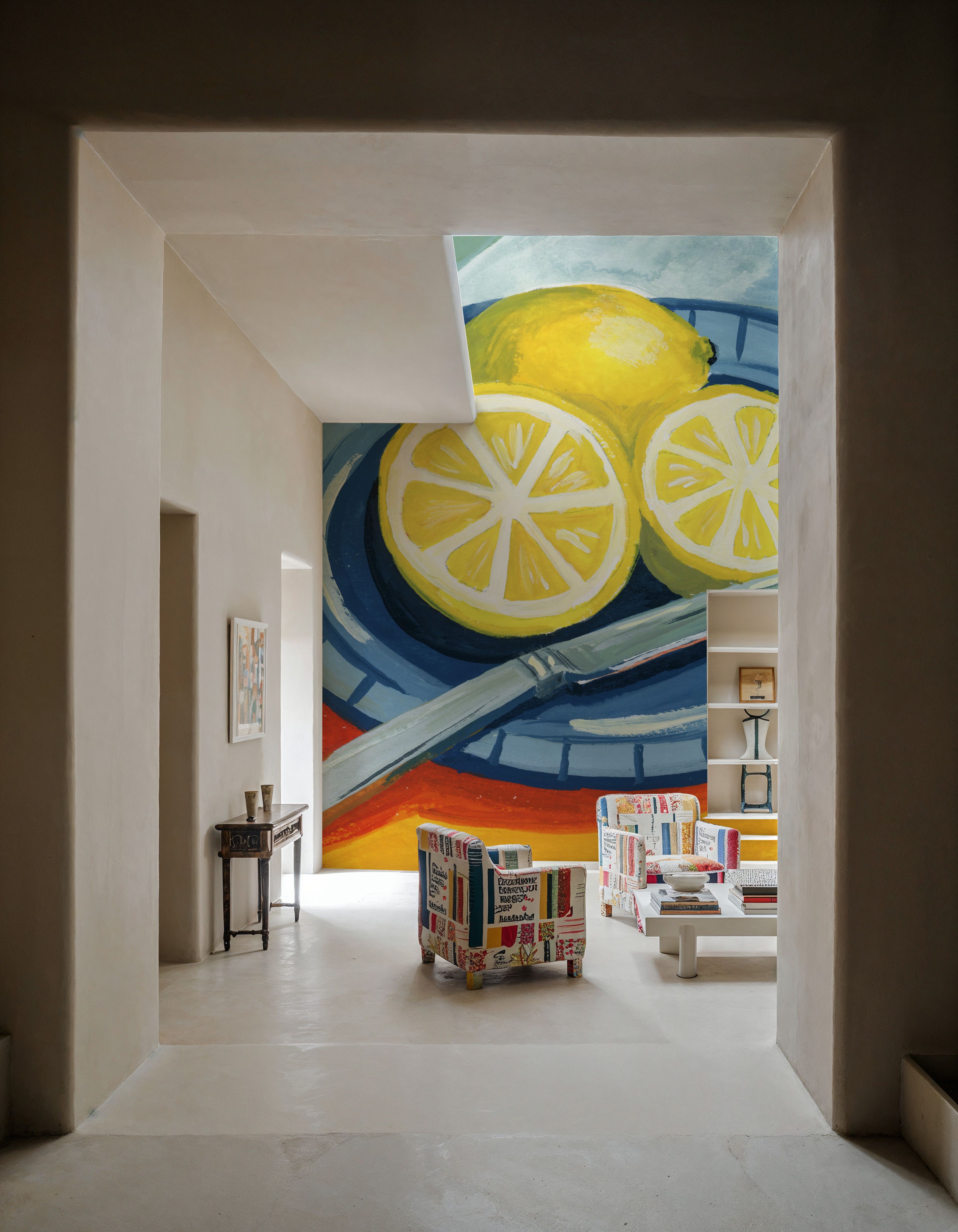 Sliced Lemons on Plates