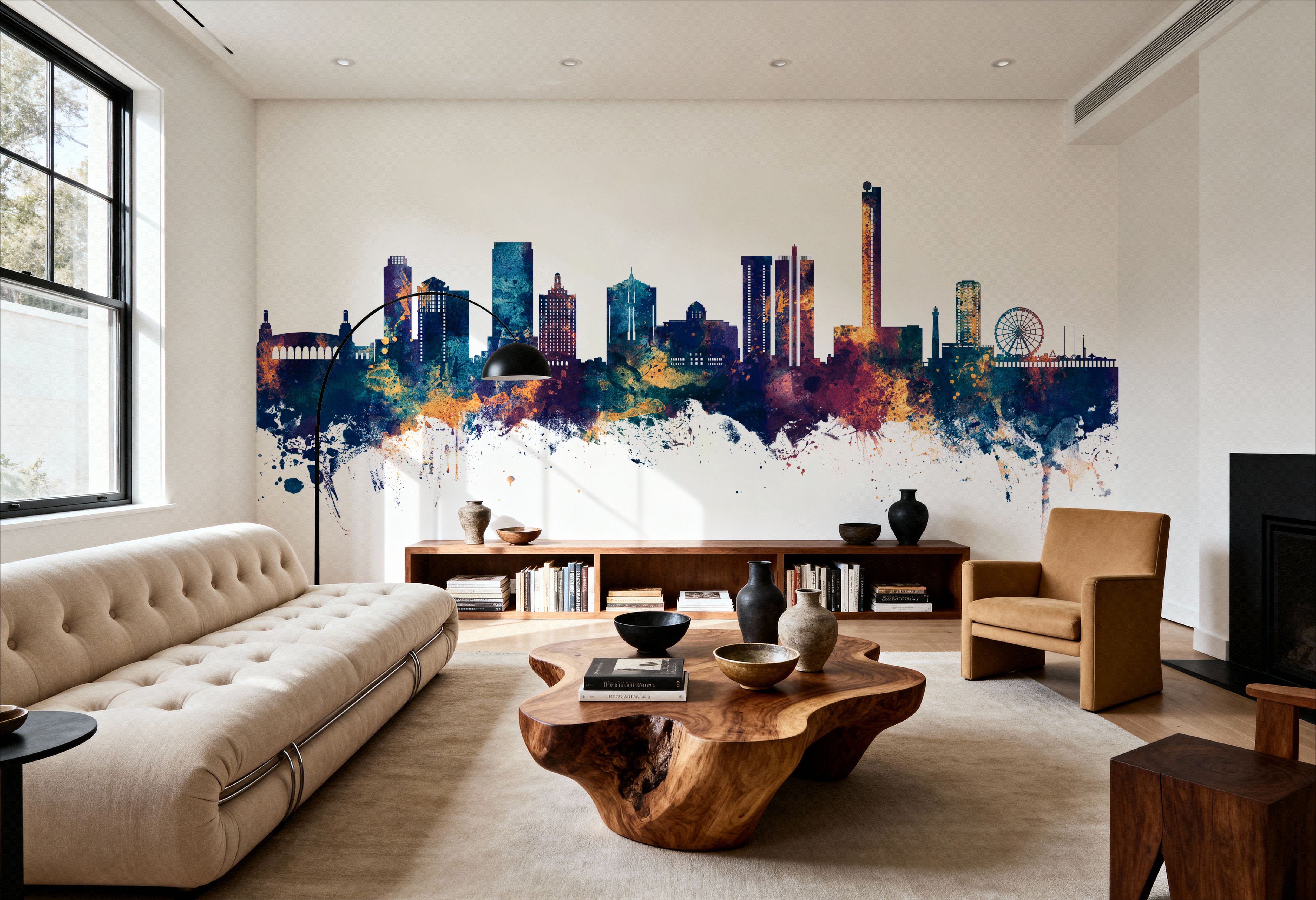 Atlantic City New Jersey Skyline Blue & Bronze