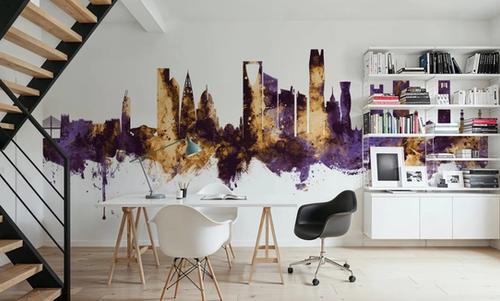 Riyadh Saudi Arabia Skyline Purple & Gold