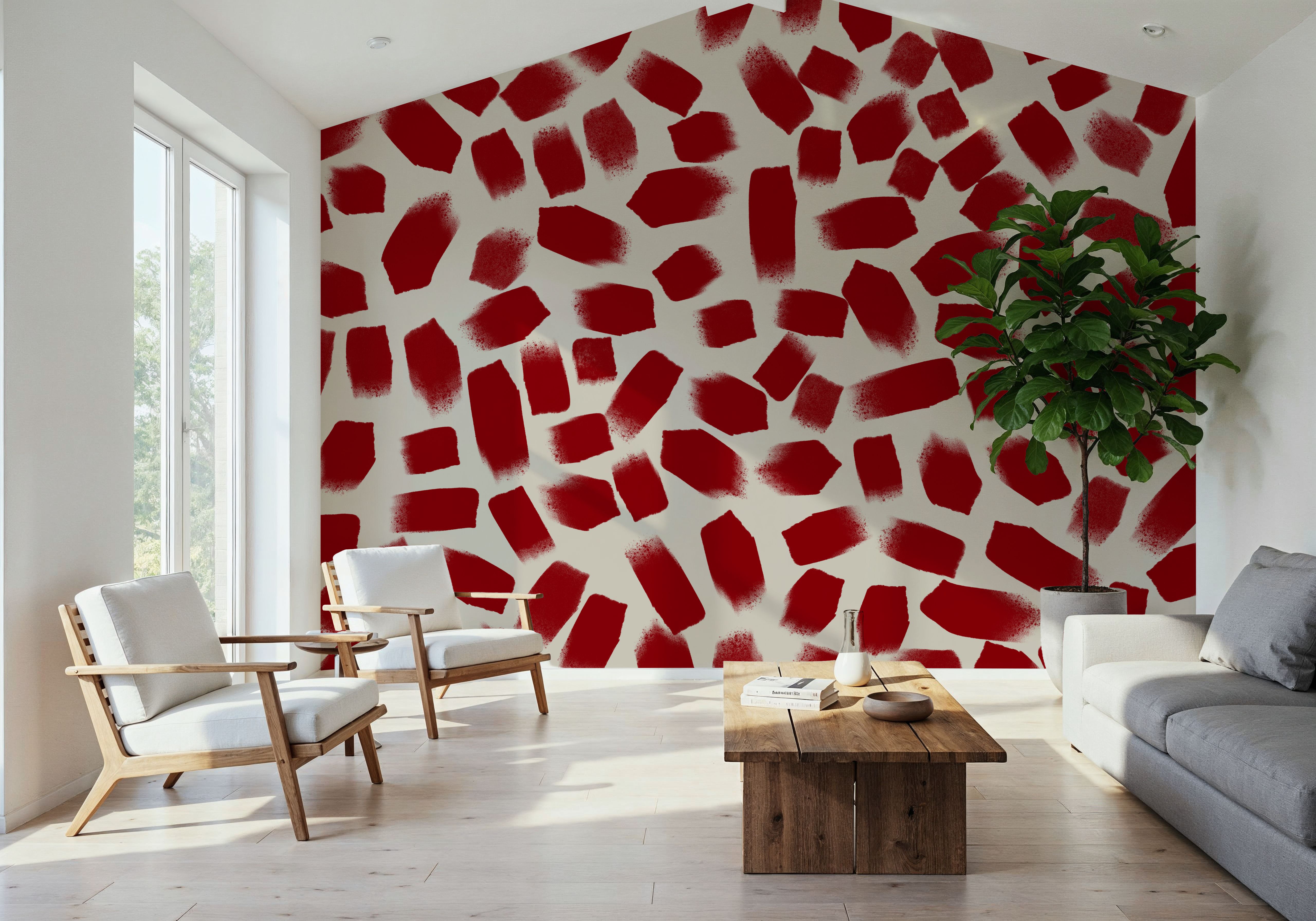 Red Brush Strokes, Wallpaper